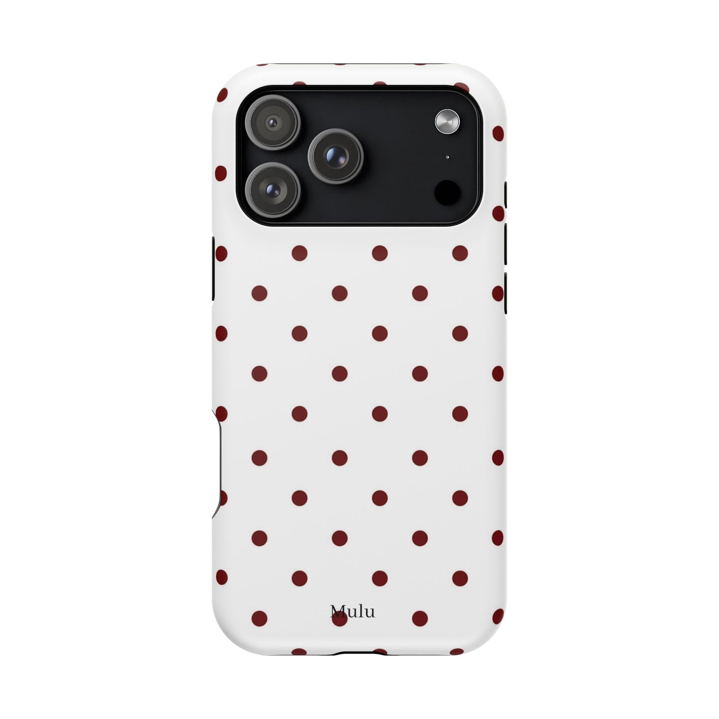 Polka Dot Magnetic Impact-Resistant Phone Case — Red Dots on White