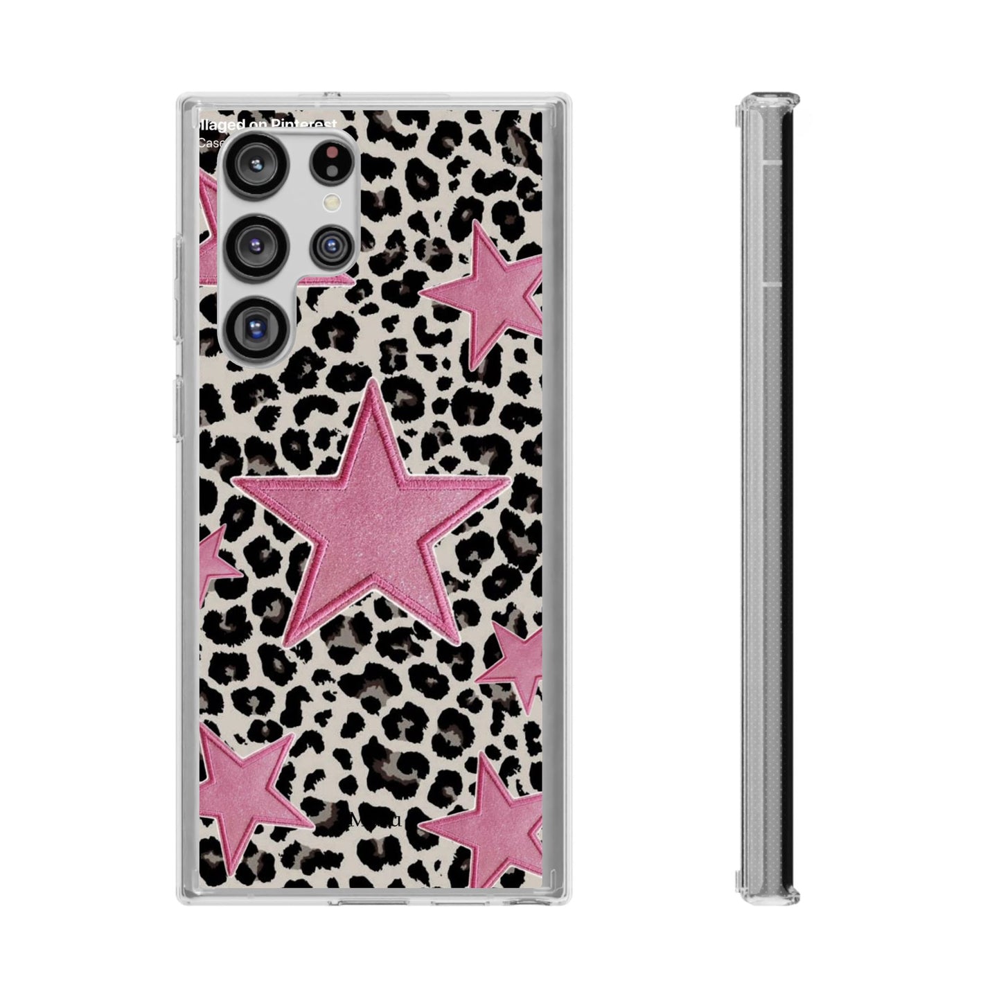 Pink Star Leopard Clear Impact Phone Case