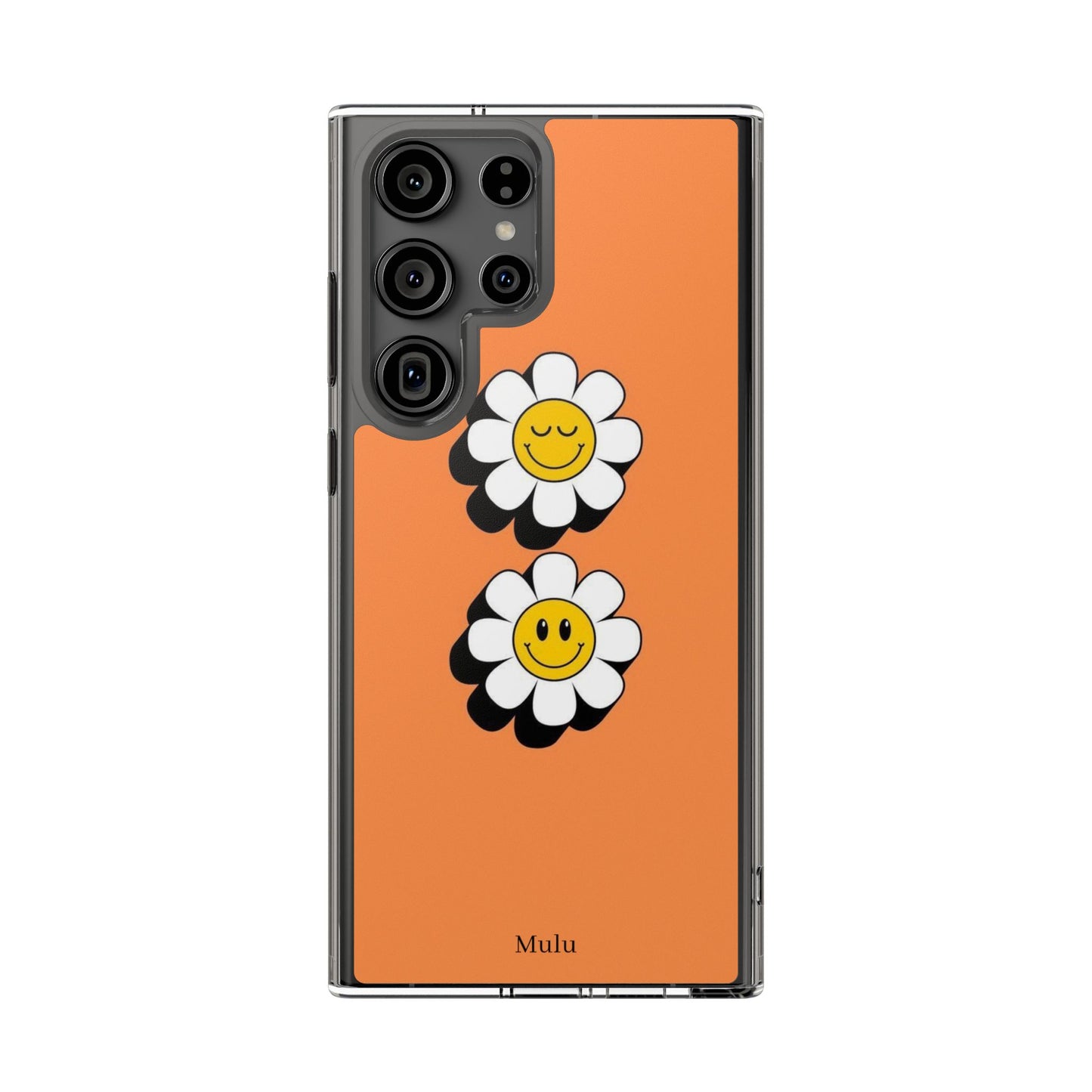 Phone Case — Orange Smiley Daisy Clear Impact‑Resistant Case