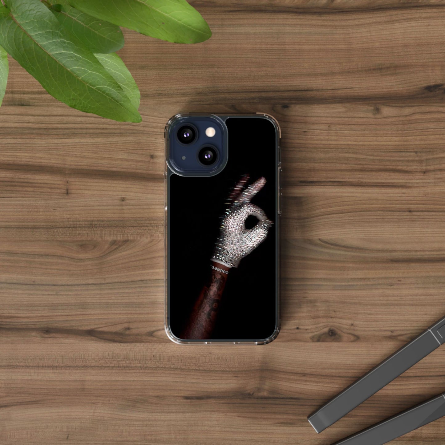 Diamond Glove OK Hand Clear Phone Case