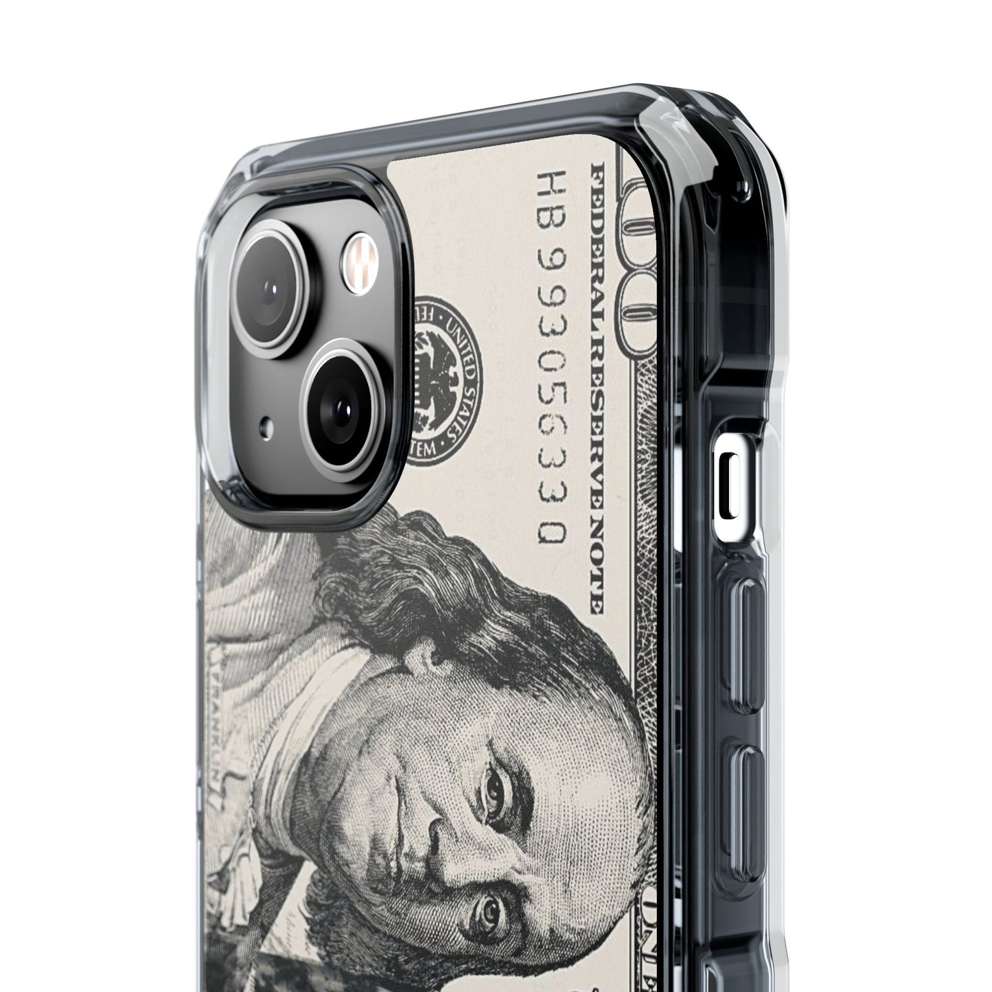 Clear Magnetic Phone Case — Hundred Dollar Bill Design