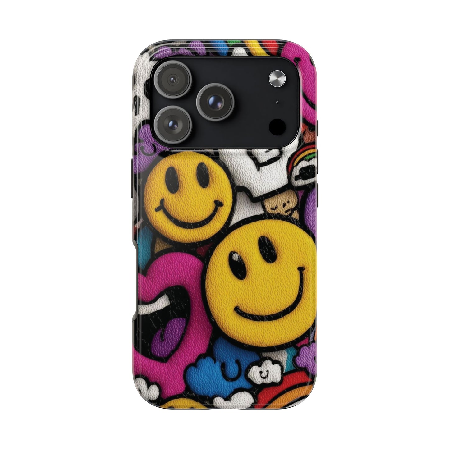 Smiley Graffiti Tough Phone Case – Colorful Urban Art Protection