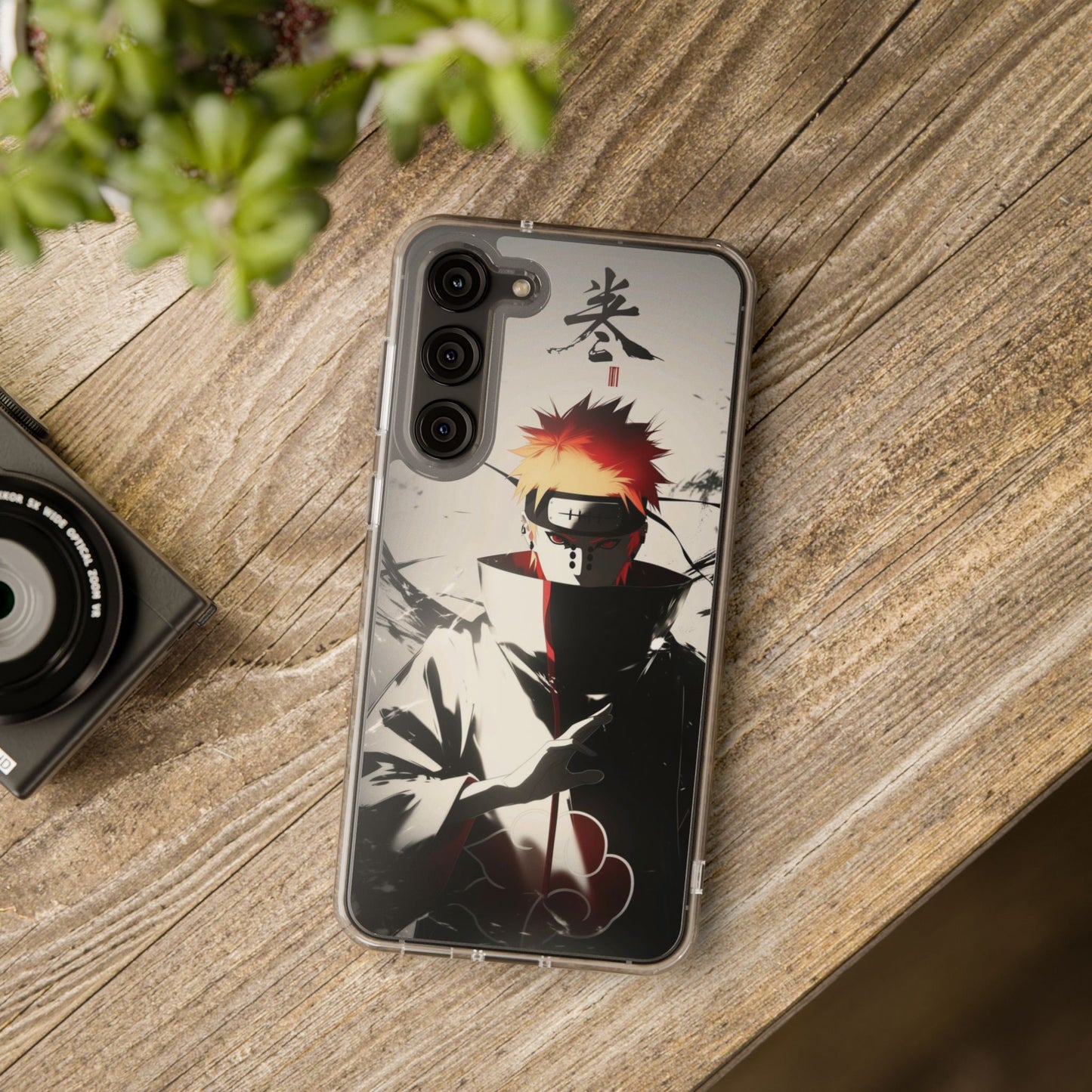 Clear Impact-Resistant Phone Case — Anime Akatsuki Shadow Design