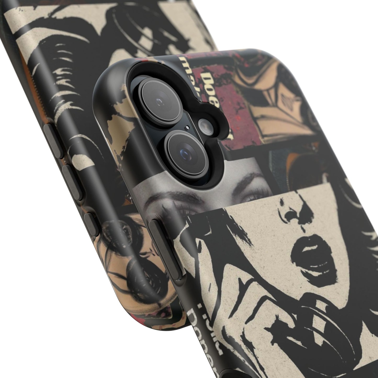 Magnetic Impact Phone Case — Retro Pop Art "Music Is My Drug" Design