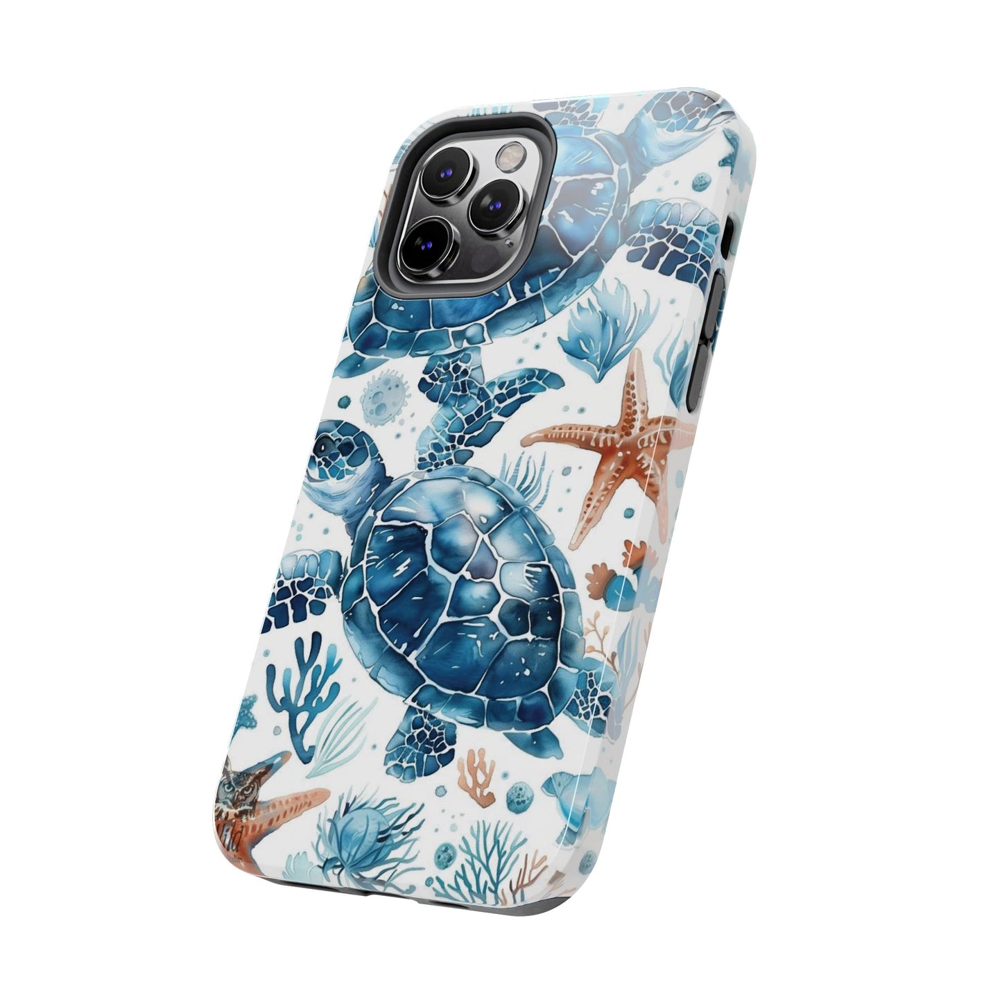 Sea Turtle Tough Phone Case — Blue Ocean Marine Life Protective Cover