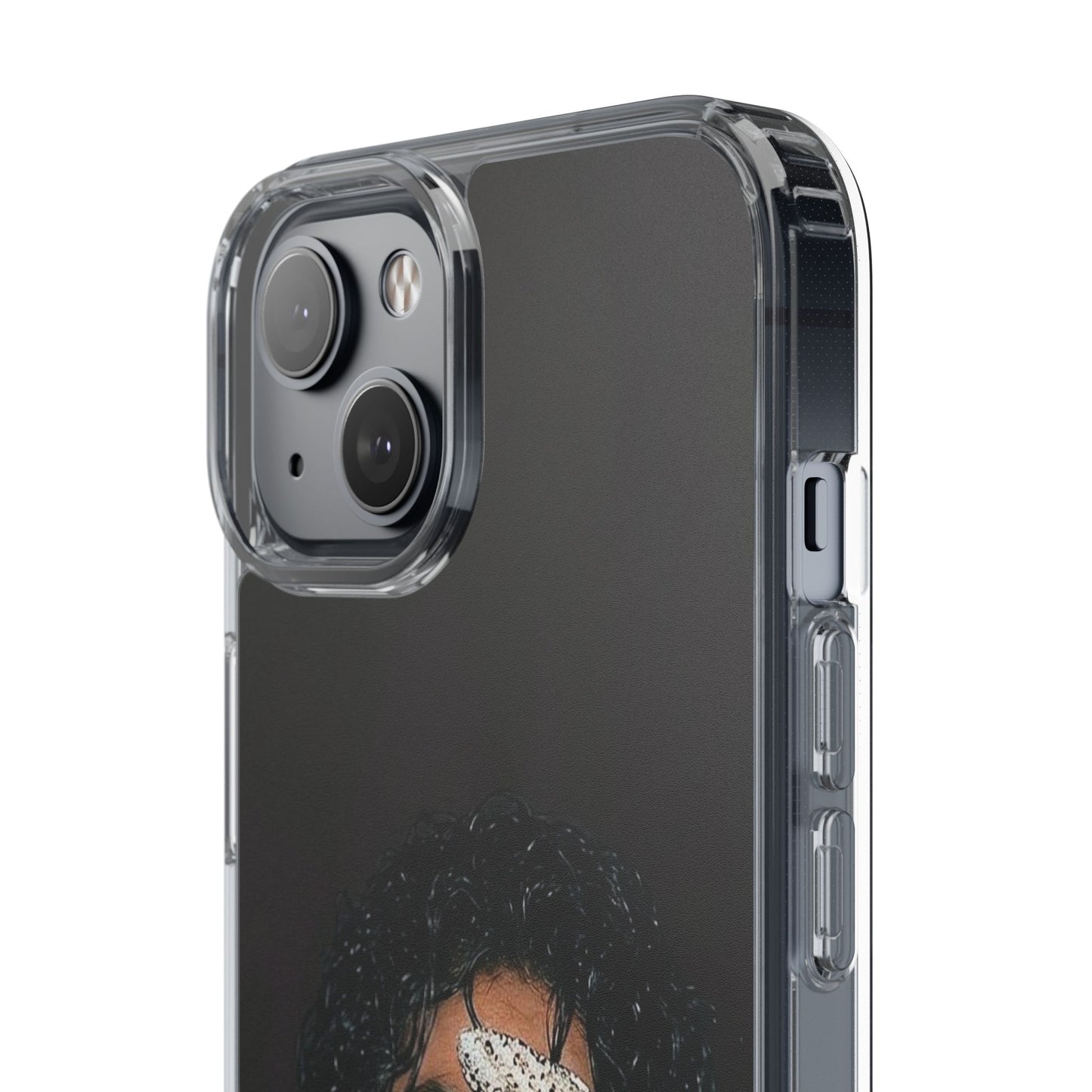 Michael Jackson Smiling Portrait Clear Phone Case — Retro Pop Icon Design
