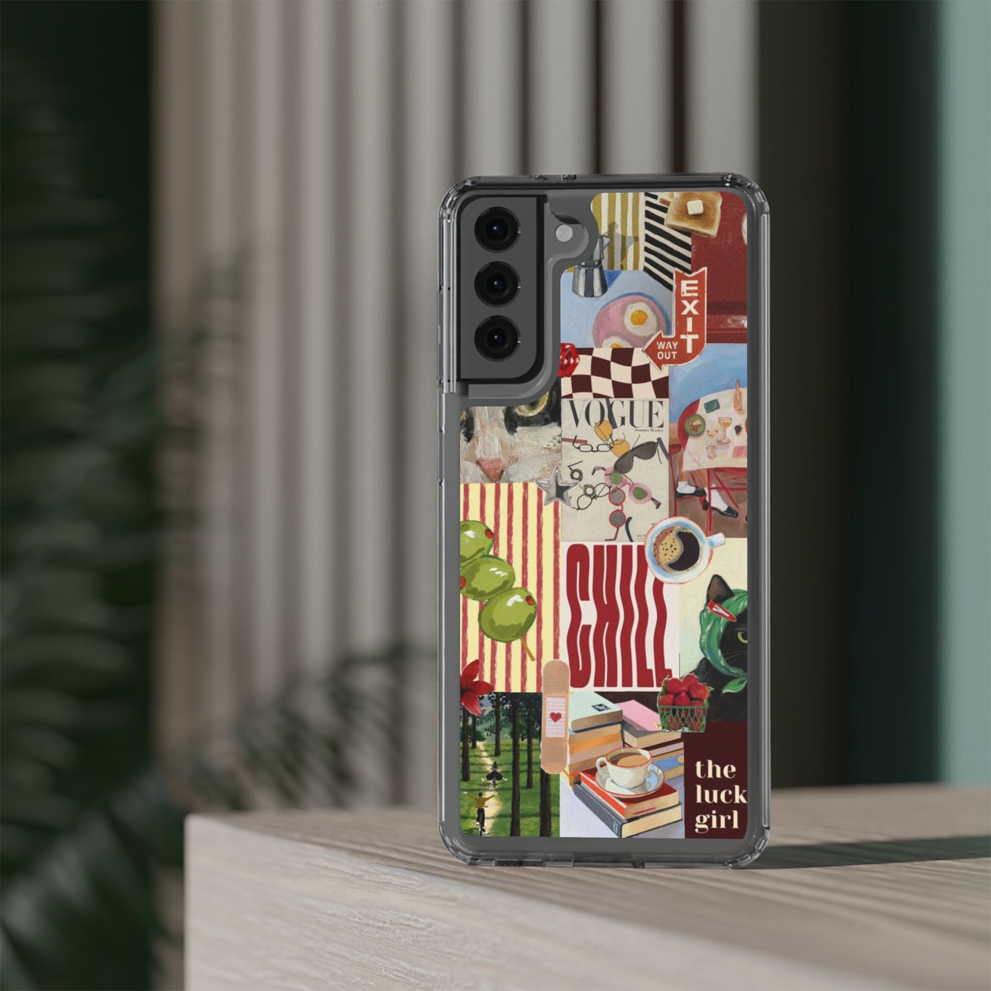 Collage Vintage Aesthetic Clear Impact-Resistant Phone Case