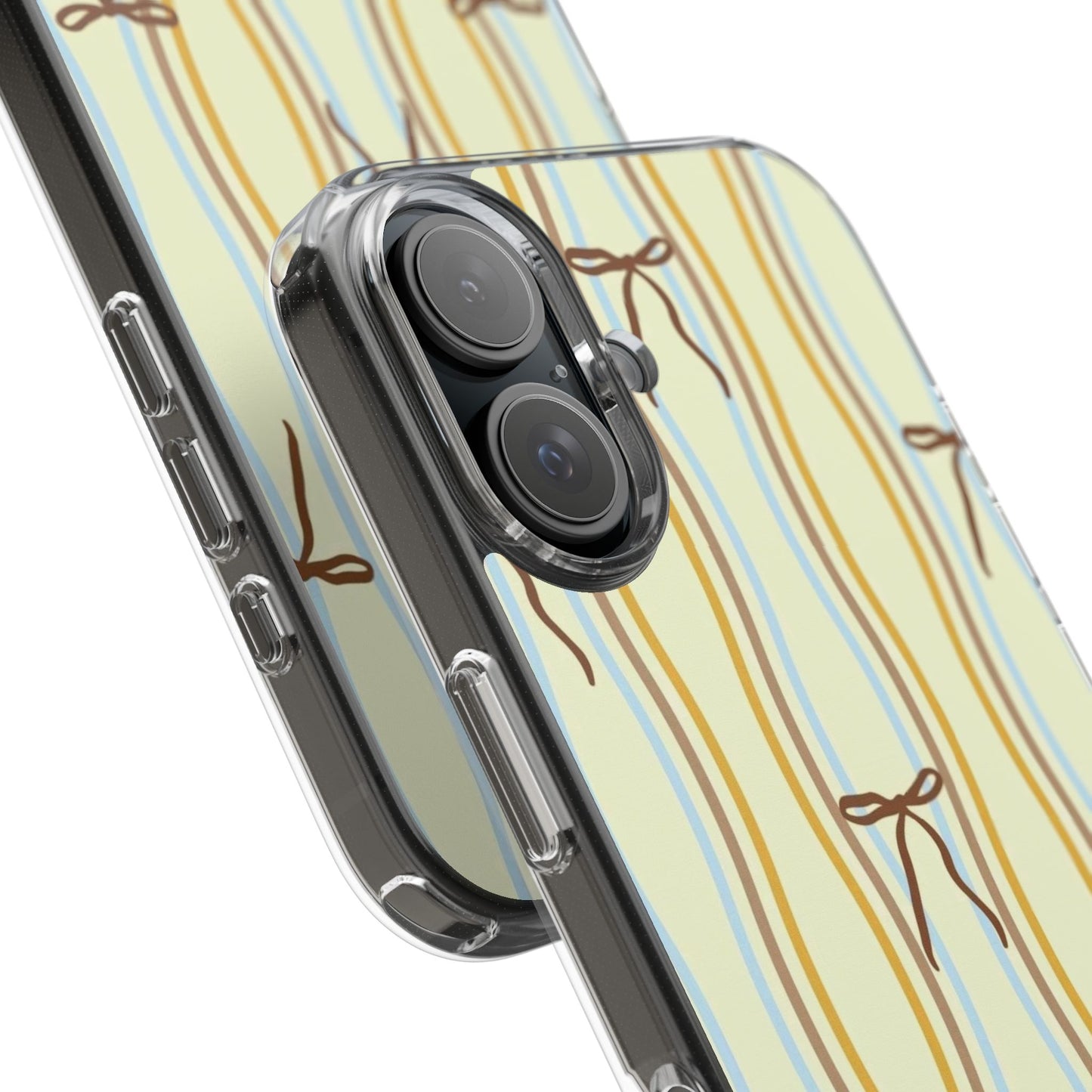 Ballet Ribbon Stripe Clear Impact Phone Case — Pastel Yellow Protective Cover