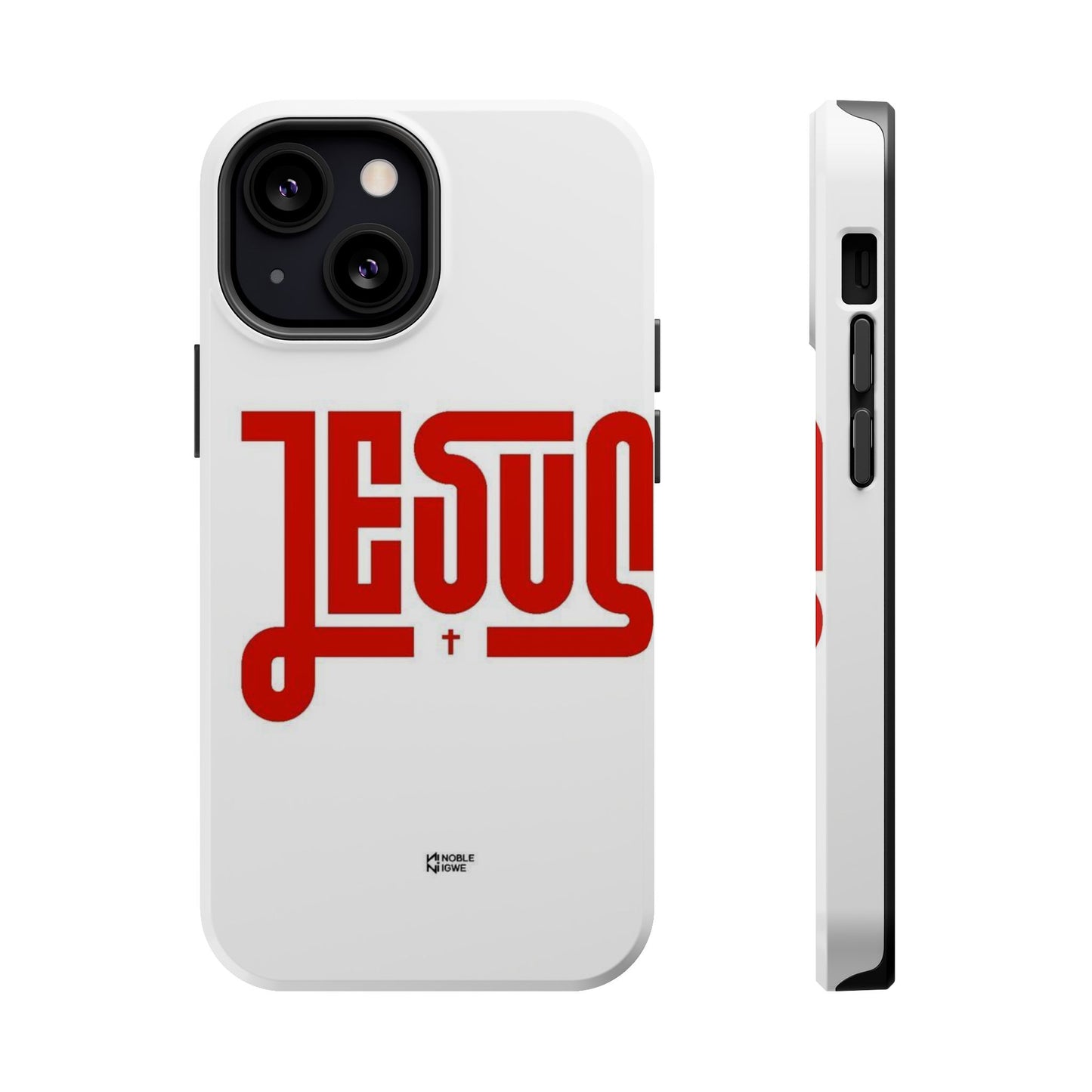 Jesus Magnetic Impact‑Resistant Phone Case — Bold Red Script Christian iPhone Cover