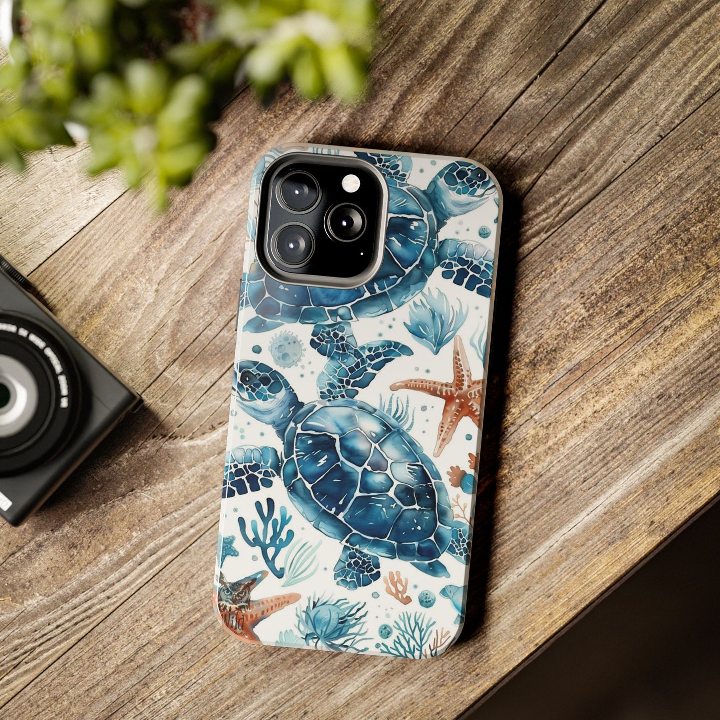 Sea Turtle Tough Phone Case — Blue Ocean Marine Life Protective Cover