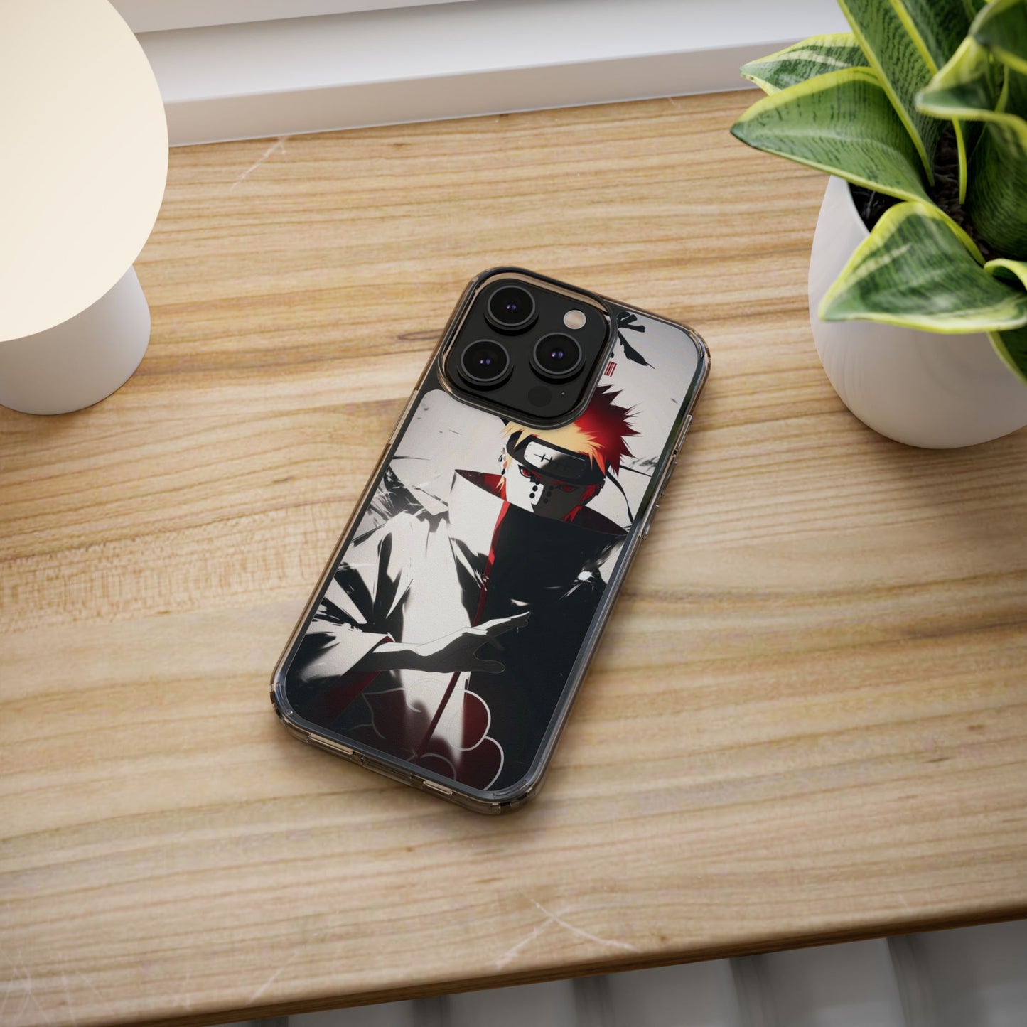 Clear Impact-Resistant Phone Case — Anime Akatsuki Shadow Design
