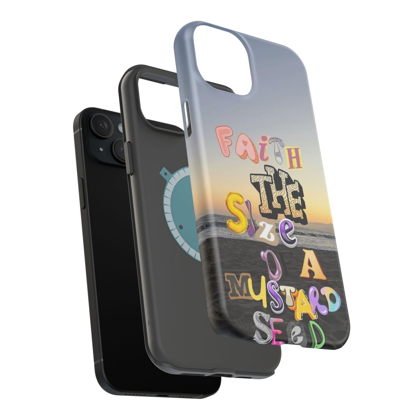 Magnetic Impact-Resistant Phone Case — "Faith the Size of a Mustard Seed" Sunset Design
