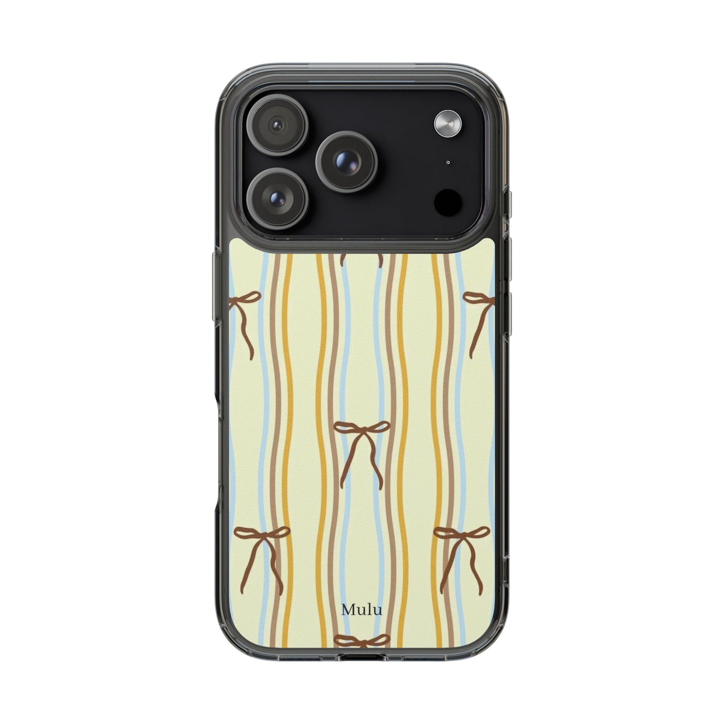 Ballet Ribbon Stripe Clear Impact Phone Case — Pastel Yellow Protective Cover