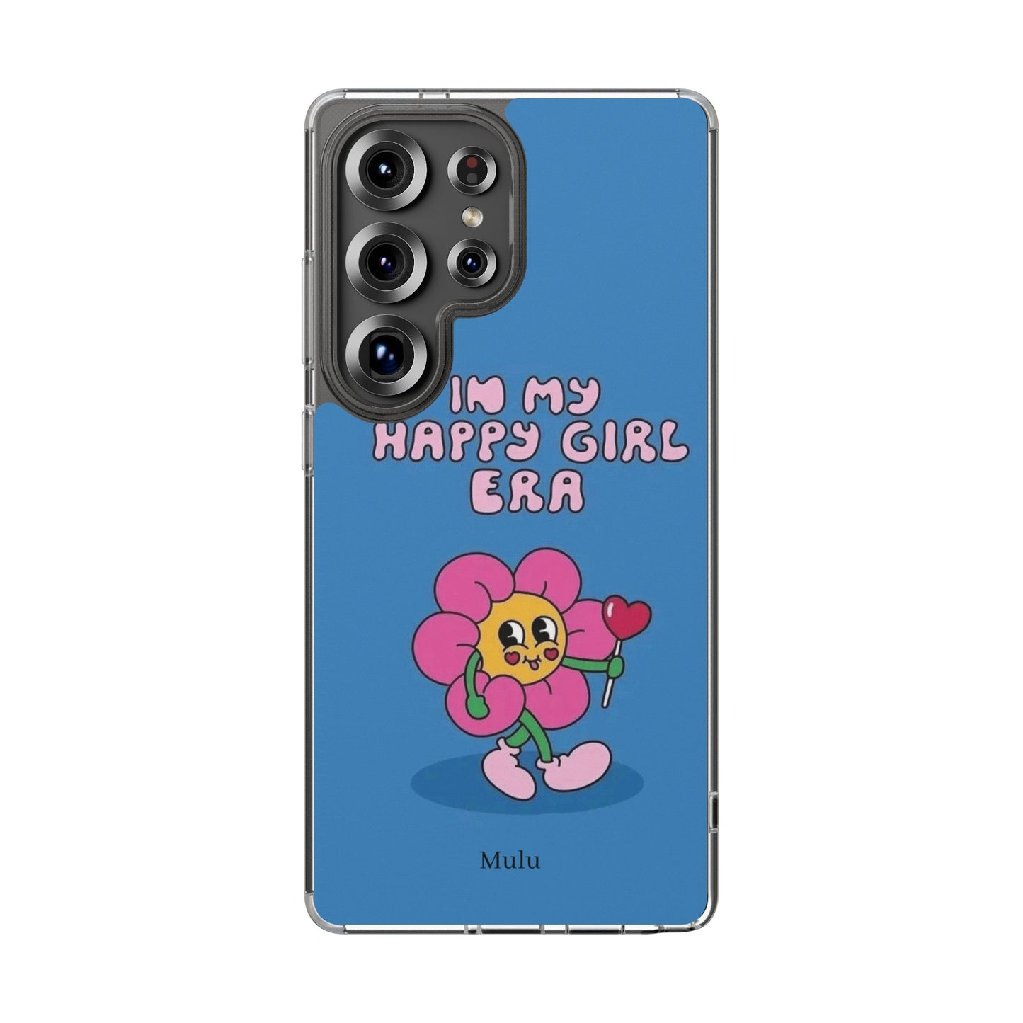 Clear Impact-Resistant Phone Case — “I’m My Happy Girl Era” Cute Flower Design