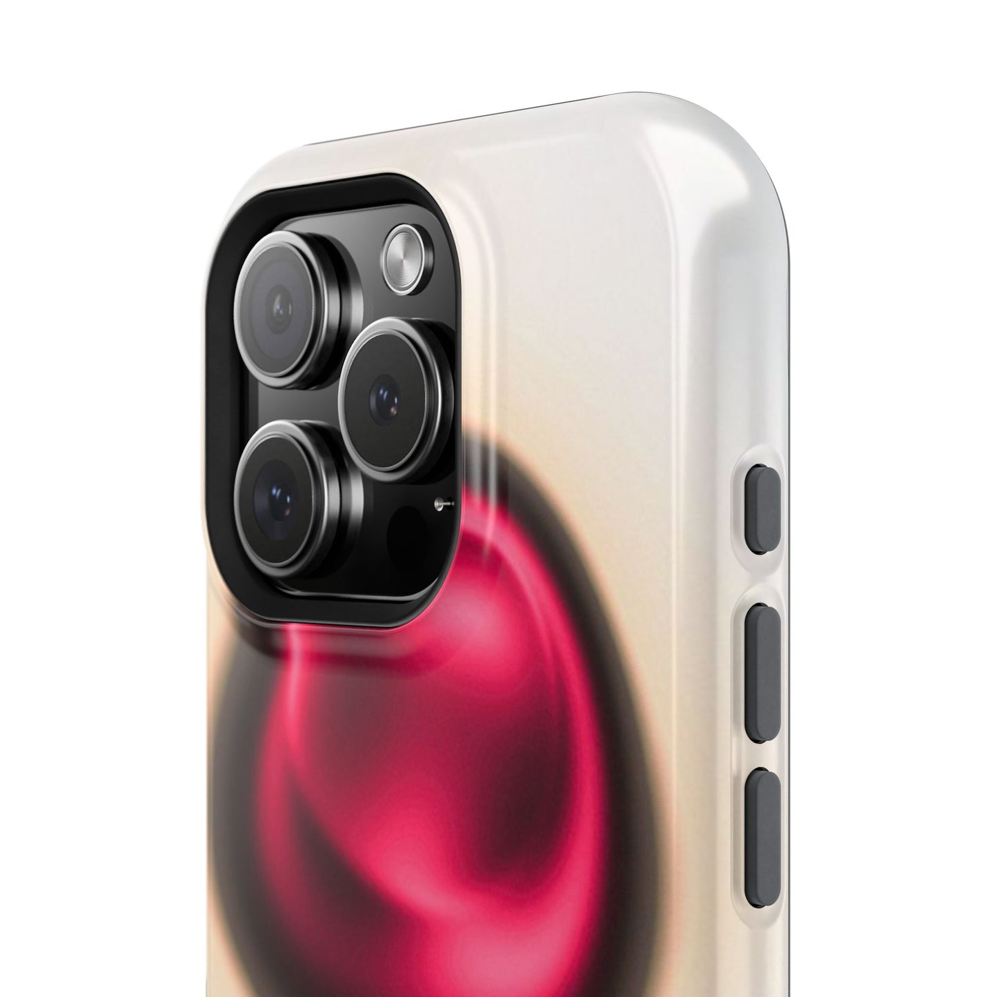 Protective Phone Case — Red Pearl Heart Design with 'You deserve a forever love' Text