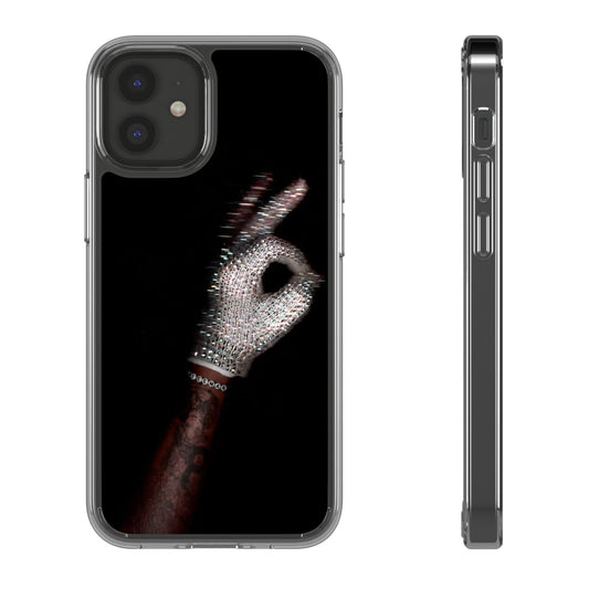 Diamond Glove OK Hand Clear Phone Case