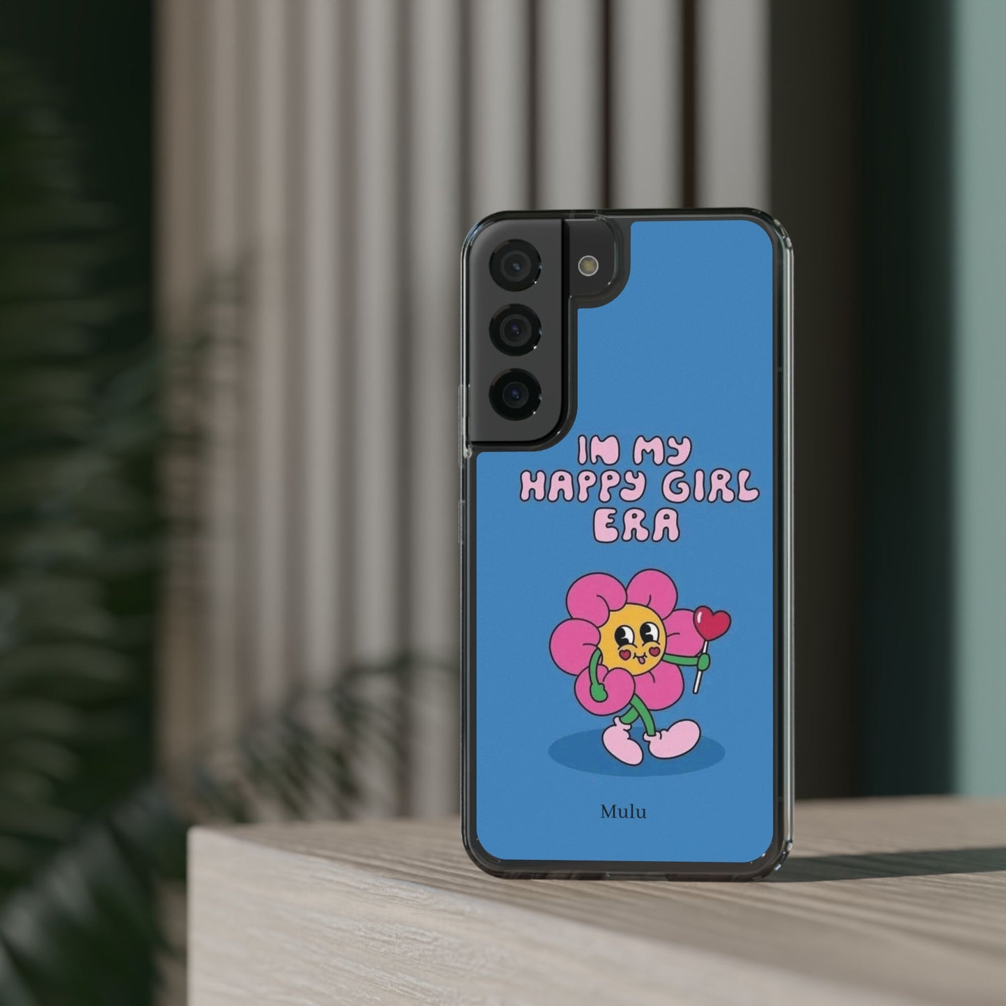 Clear Impact-Resistant Phone Case — “I’m My Happy Girl Era” Cute Flower Design