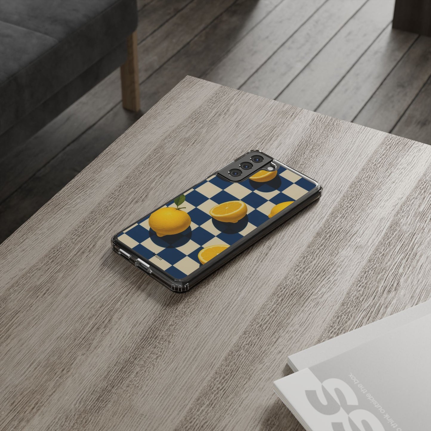 Clear Impact-Resistant Case — Retro Checkered Lemons Phone Case