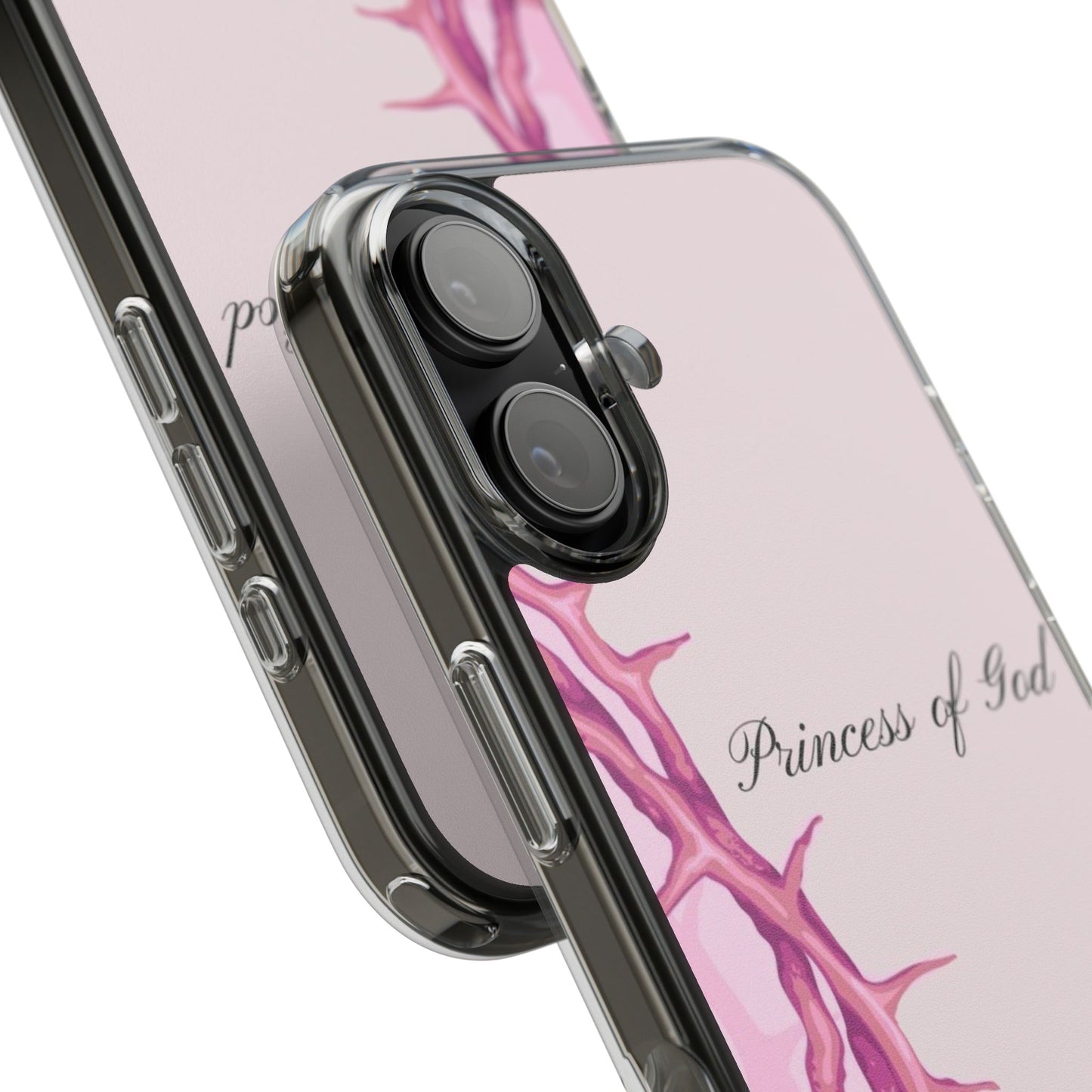 Phone Case — "Princess of God" Pink Crown of Thorns Clear Impact-Resistant Case