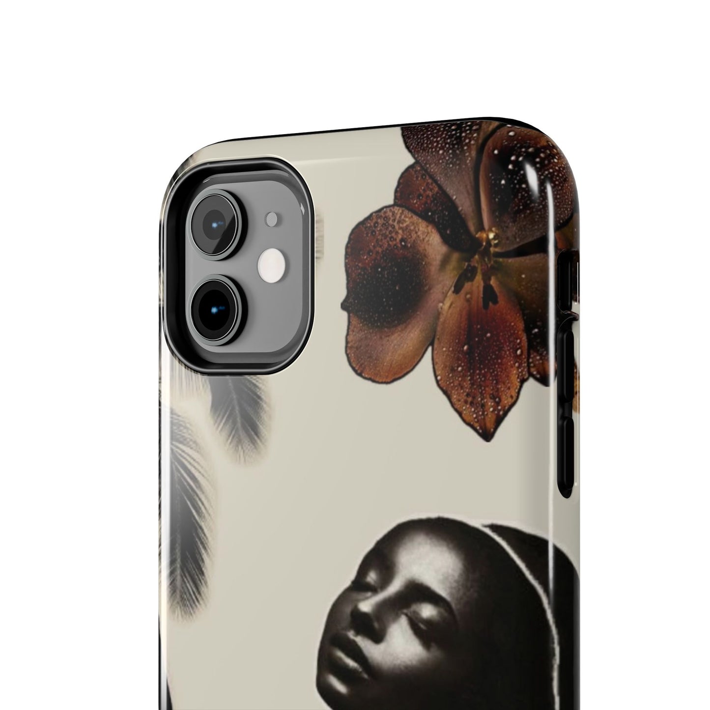Tough Phone Case — "Peacefulness" Artistic Black Woman Floral Design