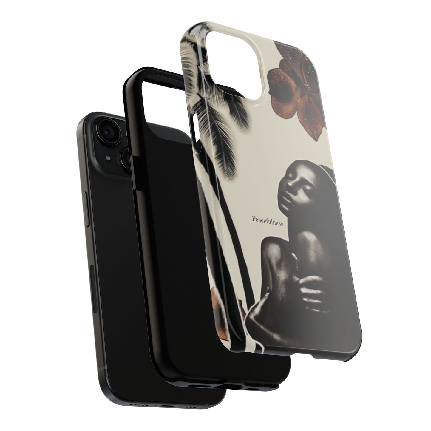 Tough Phone Case — "Peacefulness" Artistic Black Woman Floral Design