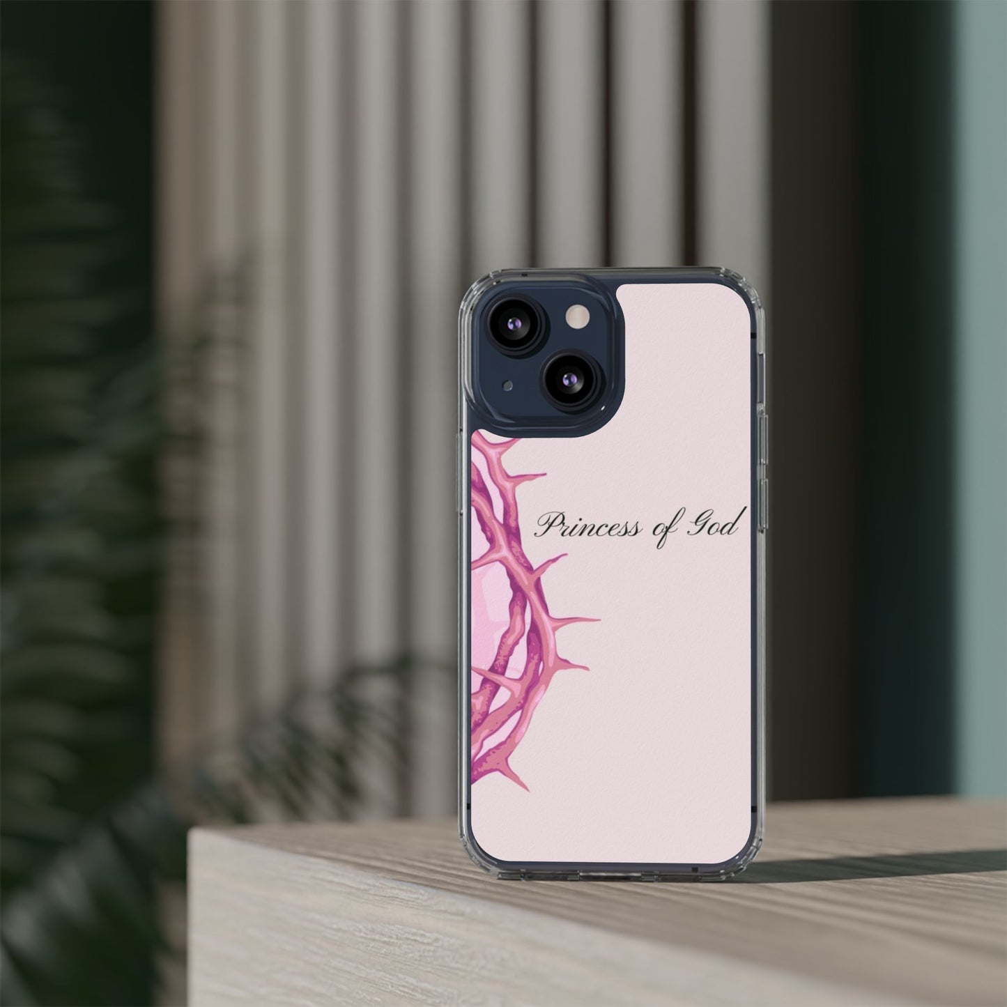 Phone Case — "Princess of God" Pink Crown of Thorns Clear Impact-Resistant Case