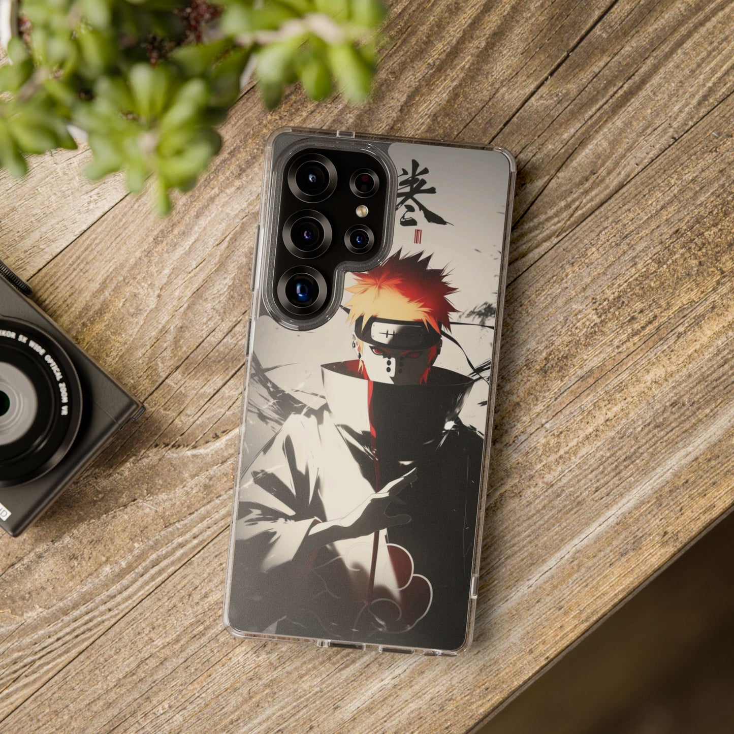 Clear Impact-Resistant Phone Case — Anime Akatsuki Shadow Design
