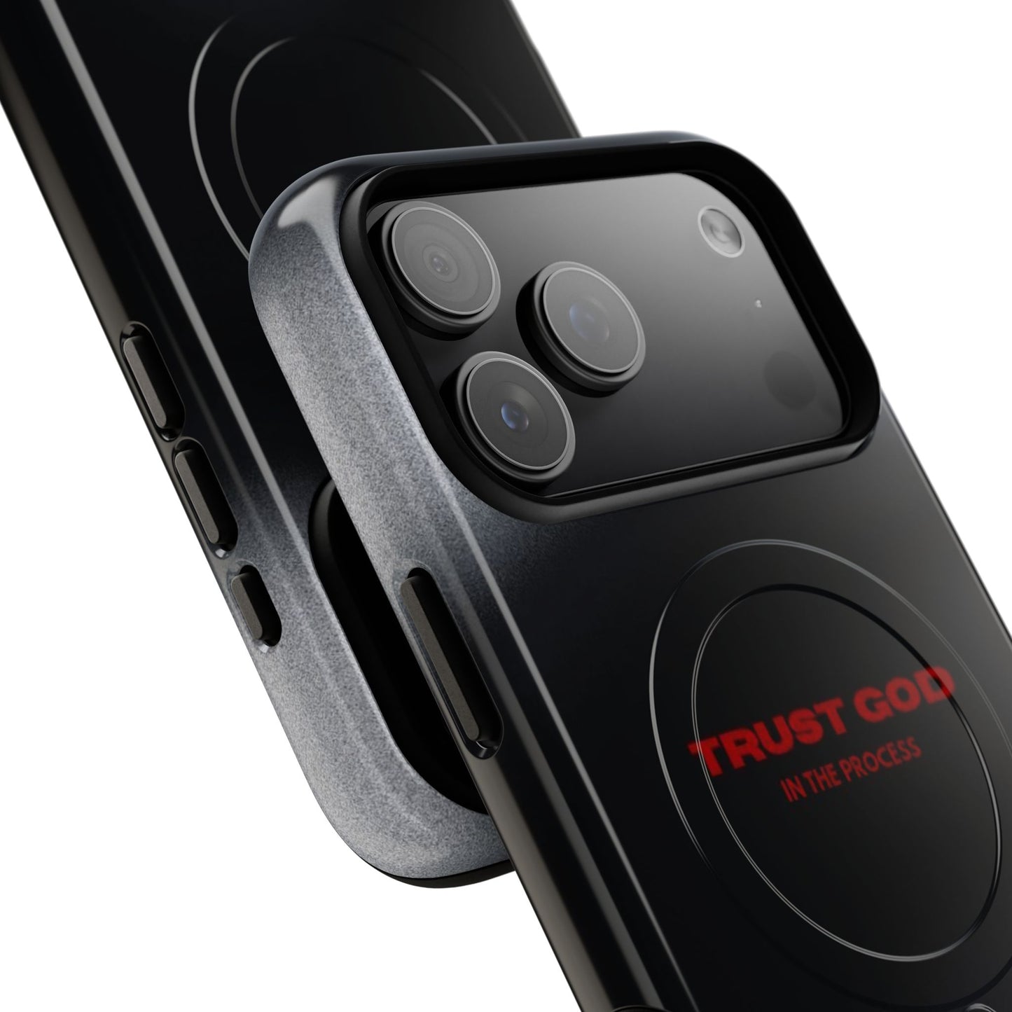 MagSafe Phone Case — "Trust God in the Process" Black Magnetic Tough Case