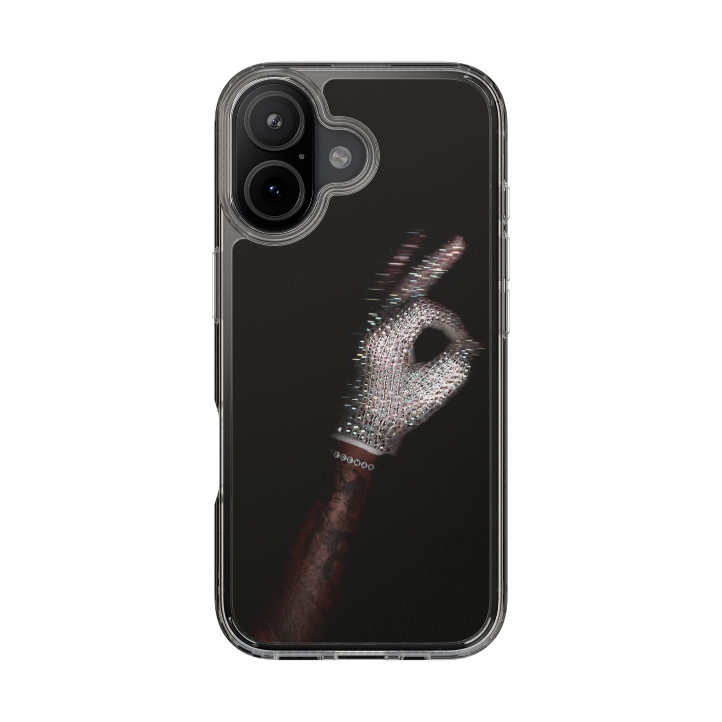 Diamond Glove OK Hand Clear Phone Case