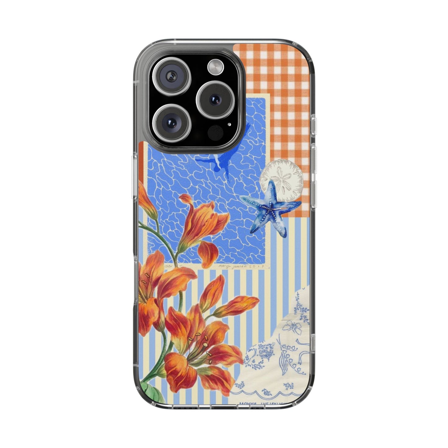 Floral Patchwork Clear Impact-Resistant Phone Case