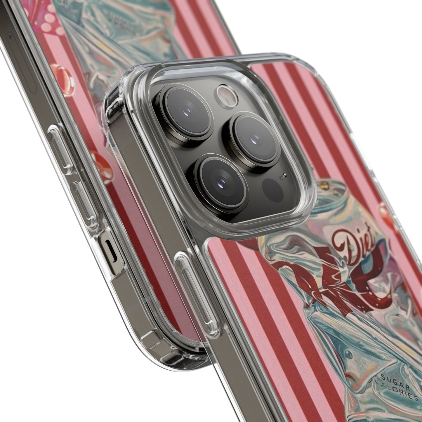 Diet Cola Crush Clear Phone Case – Retro Soda Pop Design