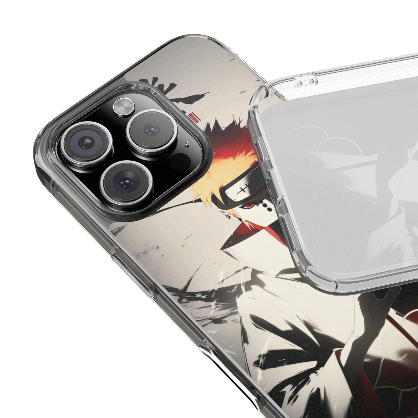 Clear Impact-Resistant Phone Case — Anime Akatsuki Shadow Design