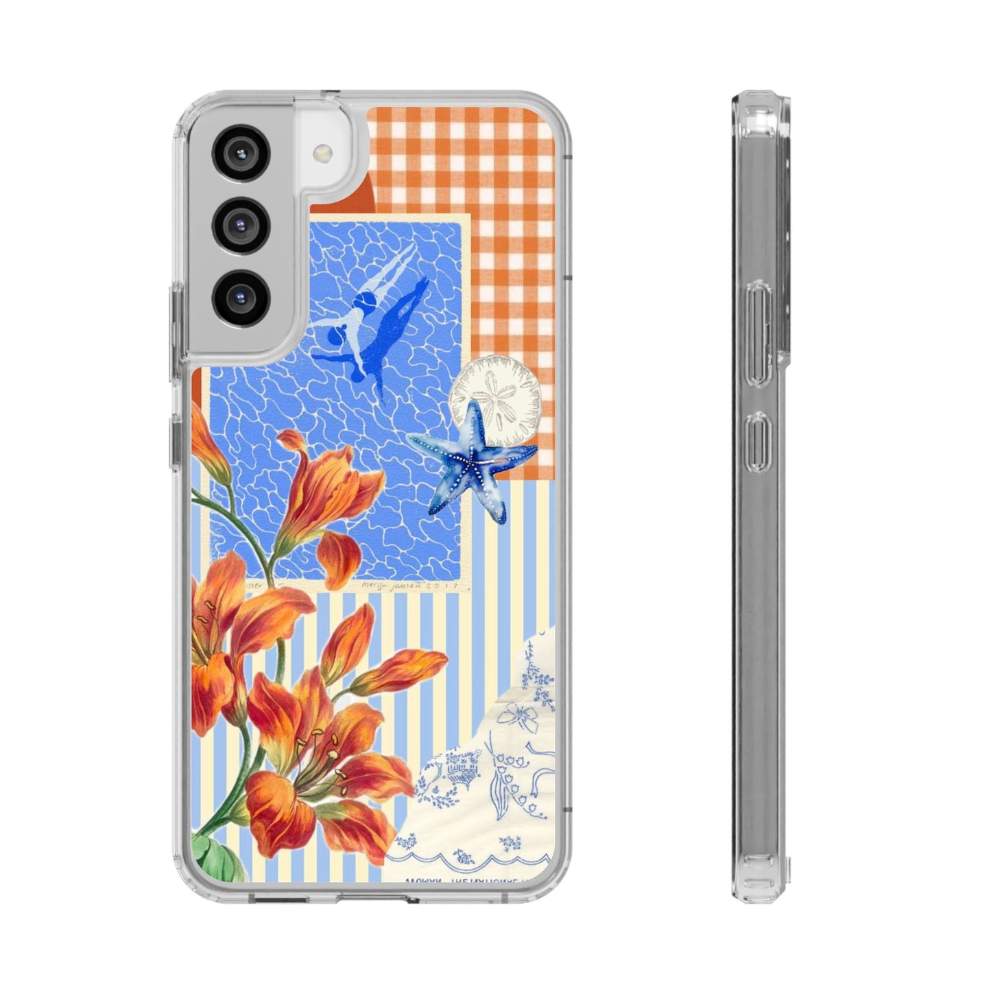 Floral Patchwork Clear Impact-Resistant Phone Case