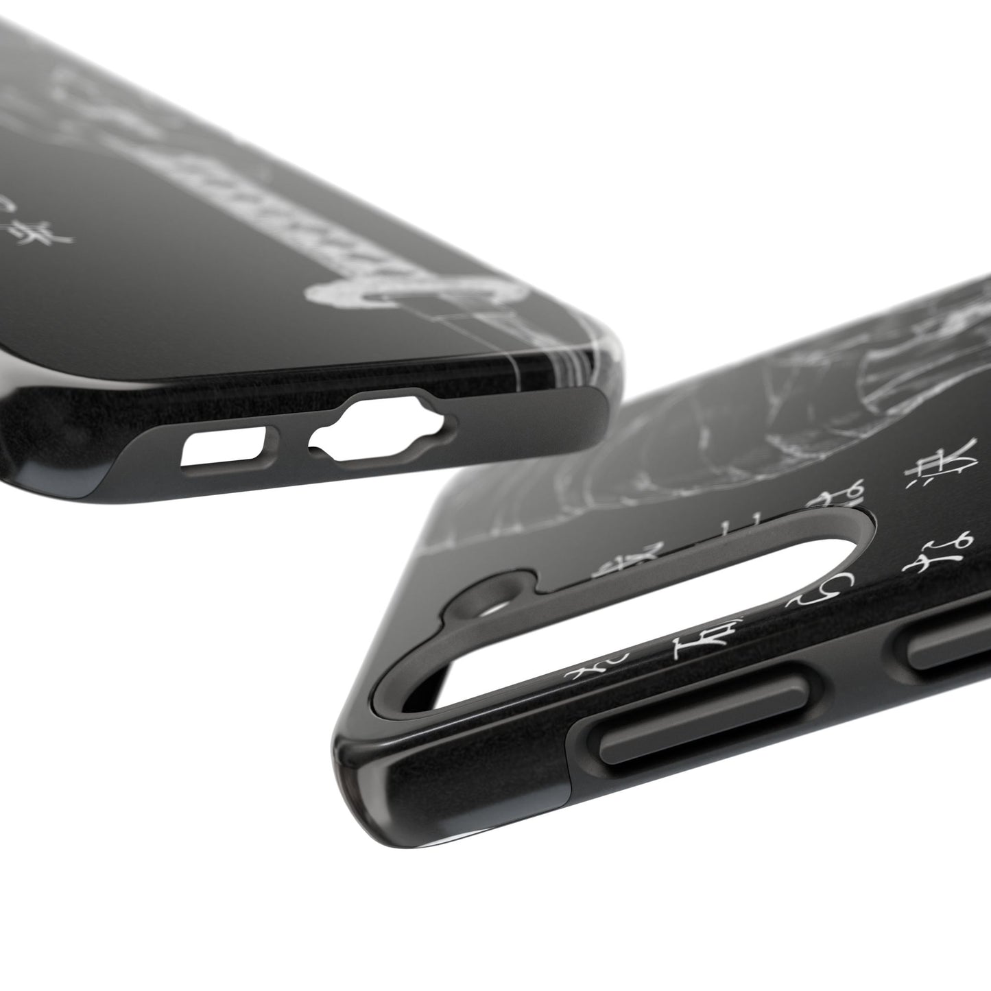 Samurai Vow Tough Phone Case — Black Katana Design with Japanese Text