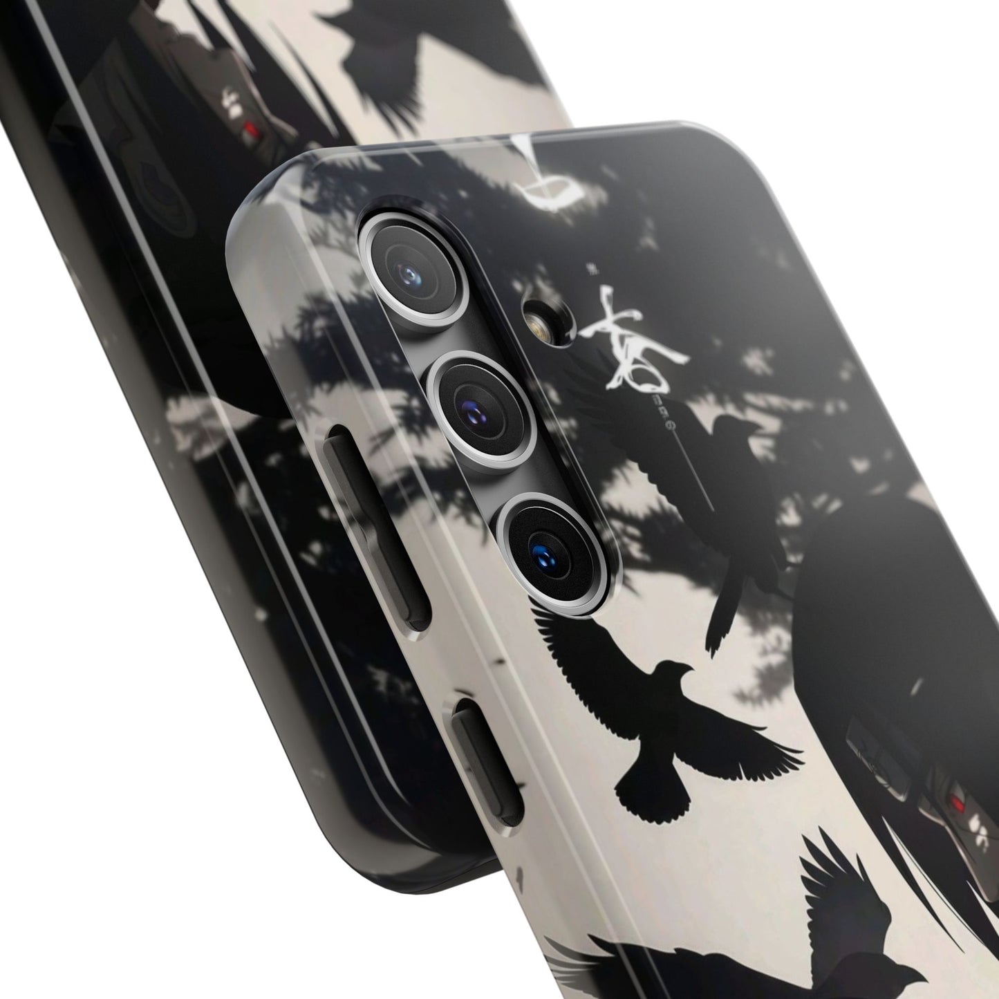 Anime Raven Silhouette Phone Case — Dark Red Eye Tough Protective Case