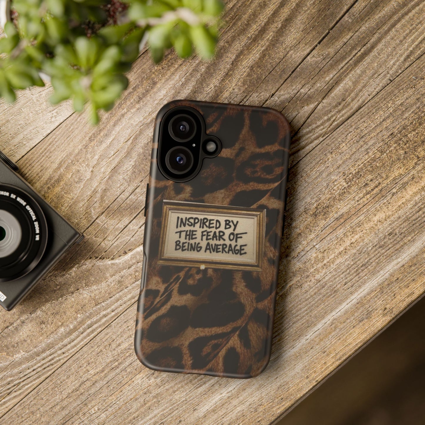 Leopard 'Inspired by the Fear of Being Average' Phone Case