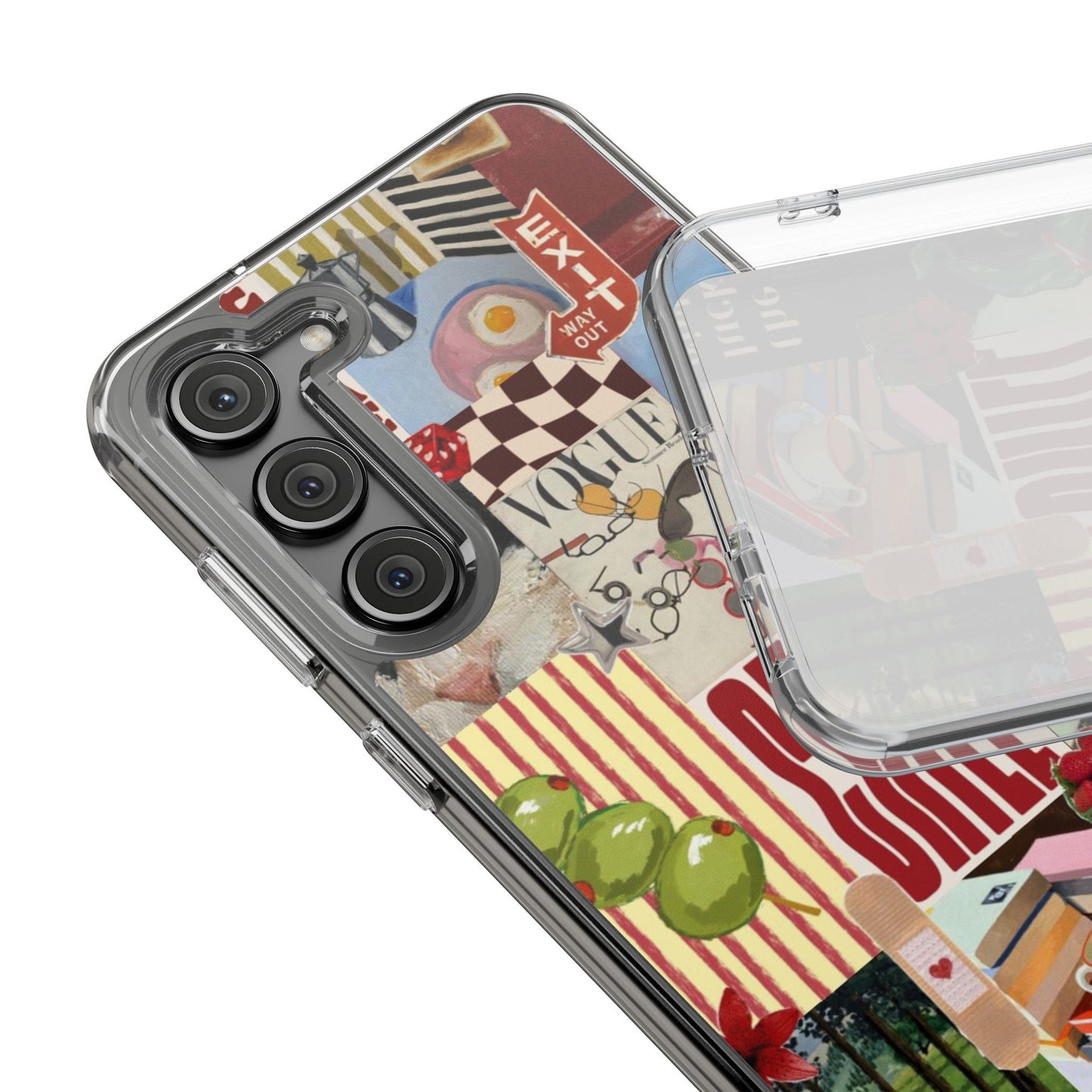Collage Vintage Aesthetic Clear Impact-Resistant Phone Case