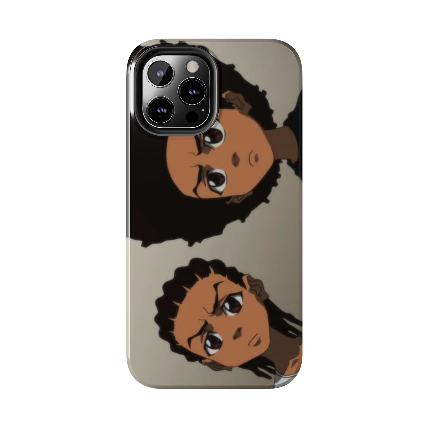 Tough Phone Case — Afro Anime Duo Face Design, Protective Shockproof Cover