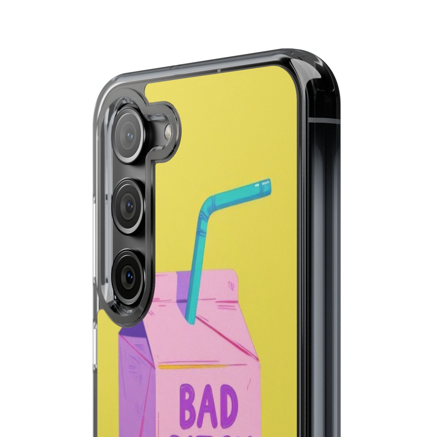 Clear Impact-Resistant Phone Case — "Bad Bitch Juice" Cartoon Juice Box Design