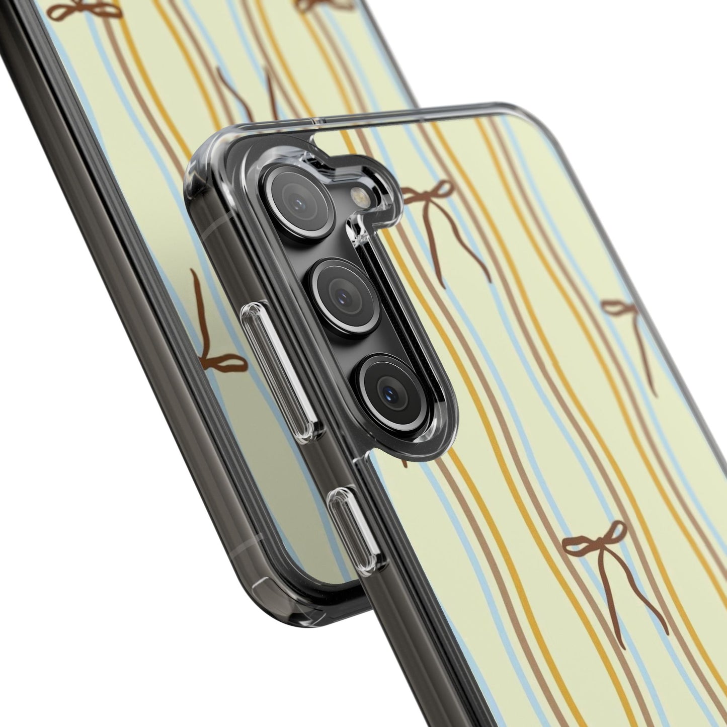 Ballet Ribbon Stripe Clear Impact Phone Case — Pastel Yellow Protective Cover