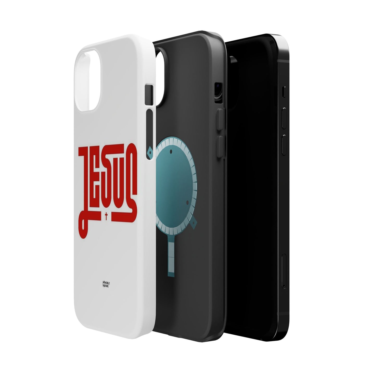 Jesus Magnetic Impact‑Resistant Phone Case — Bold Red Script Christian iPhone Cover