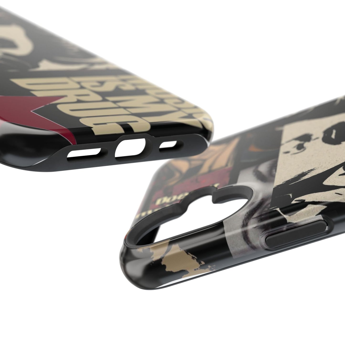 Magnetic Impact Phone Case — Retro Pop Art "Music Is My Drug" Design