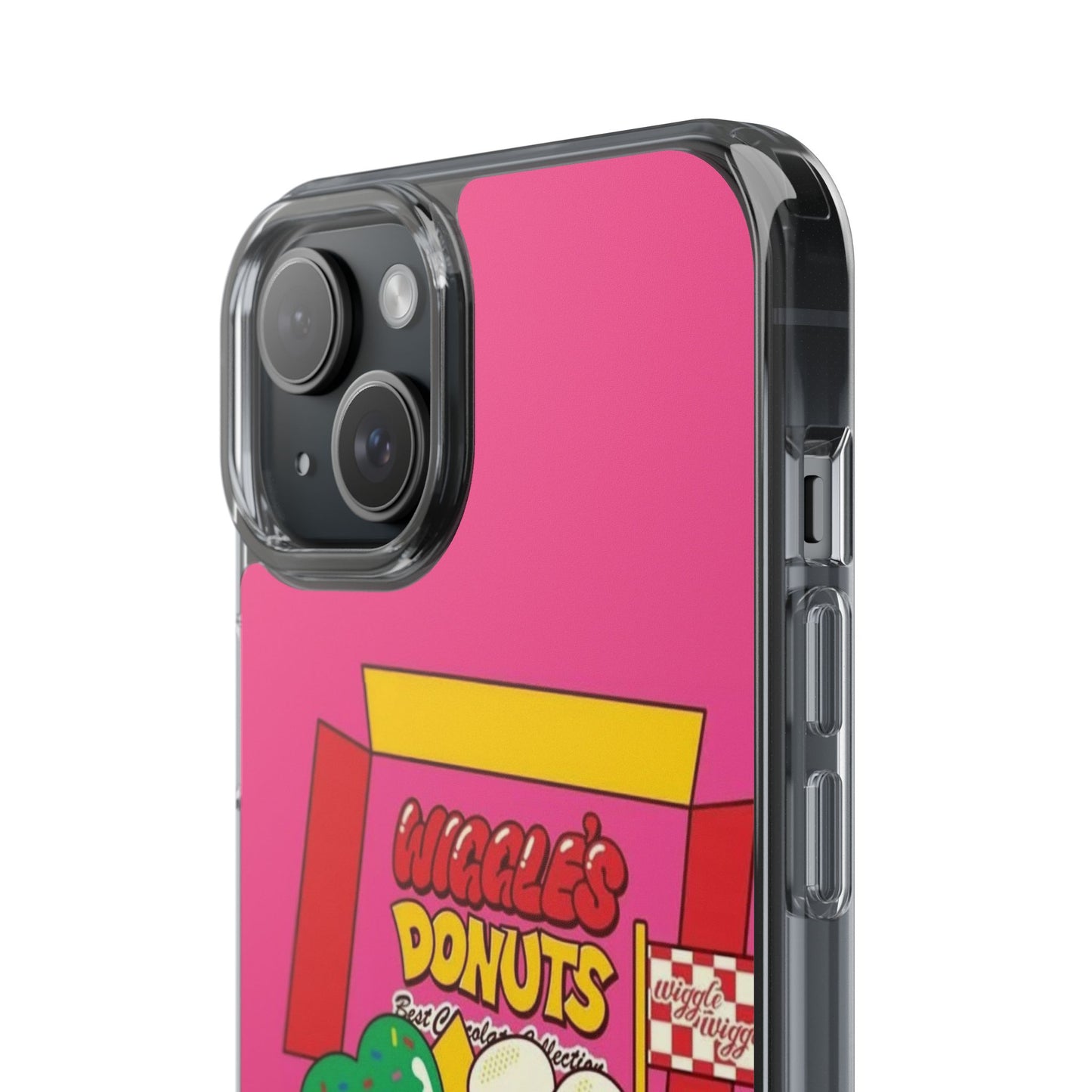 Donut Box Cute Phone Case — Clear Impact‑Resistant iPhone Cover with Smiling Donuts