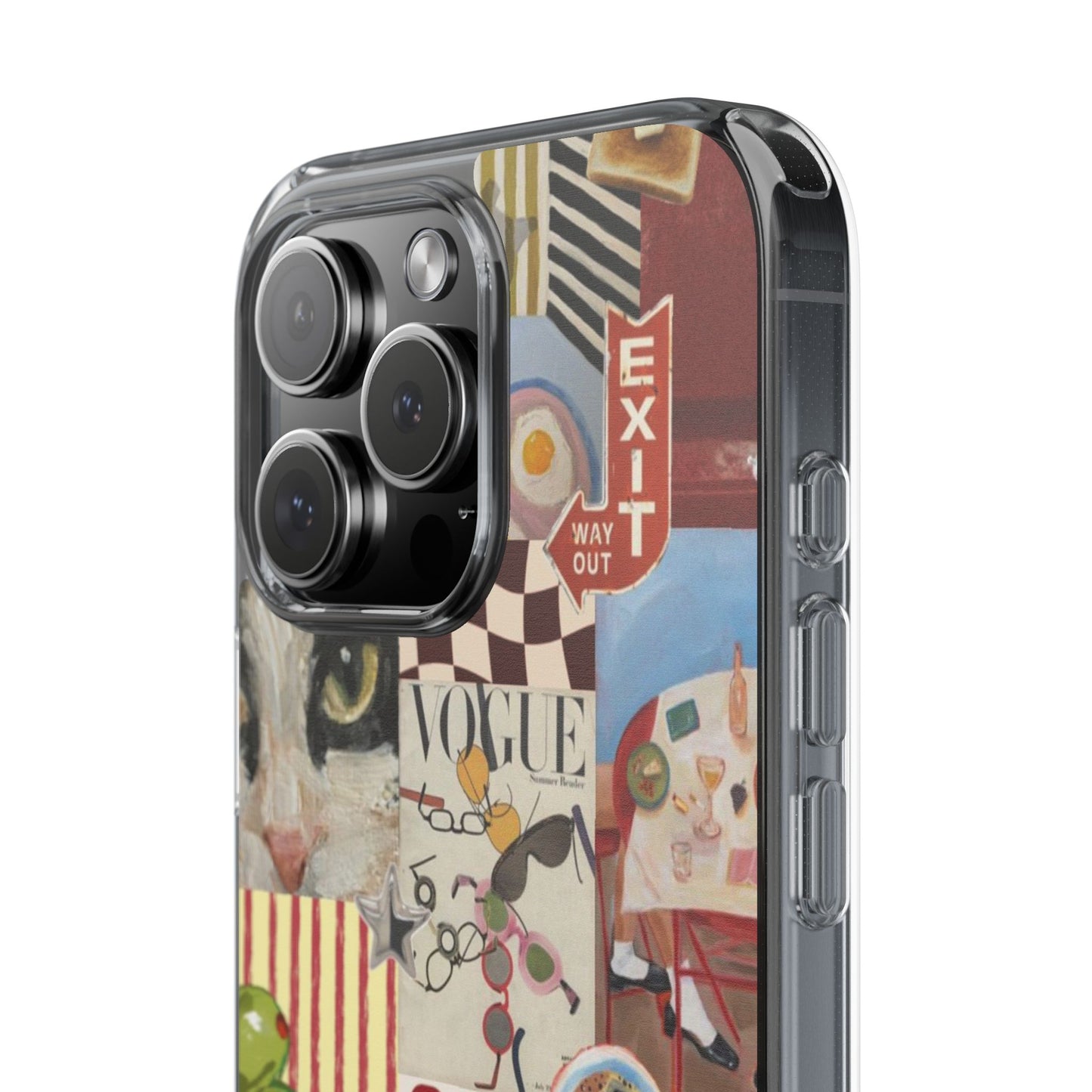 Collage Vintage Aesthetic Clear Impact-Resistant Phone Case