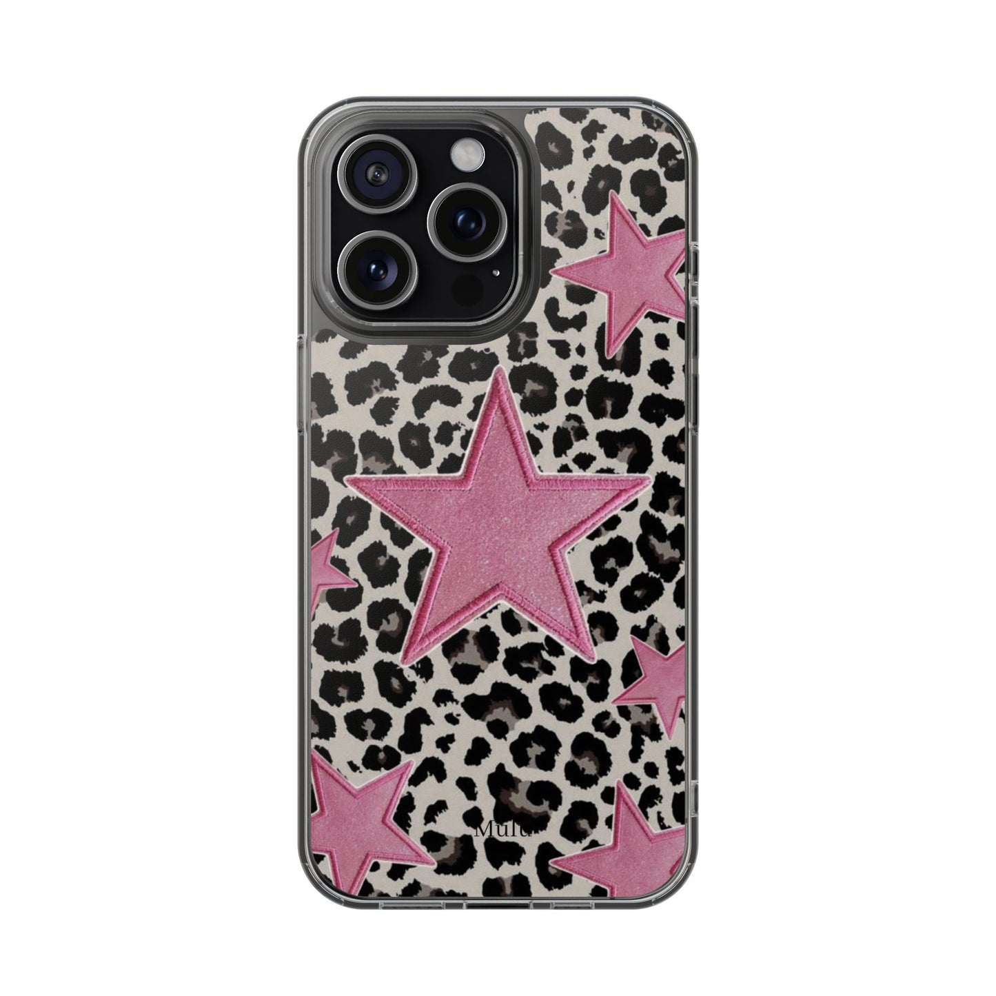 Pink Star Leopard Clear Impact Phone Case