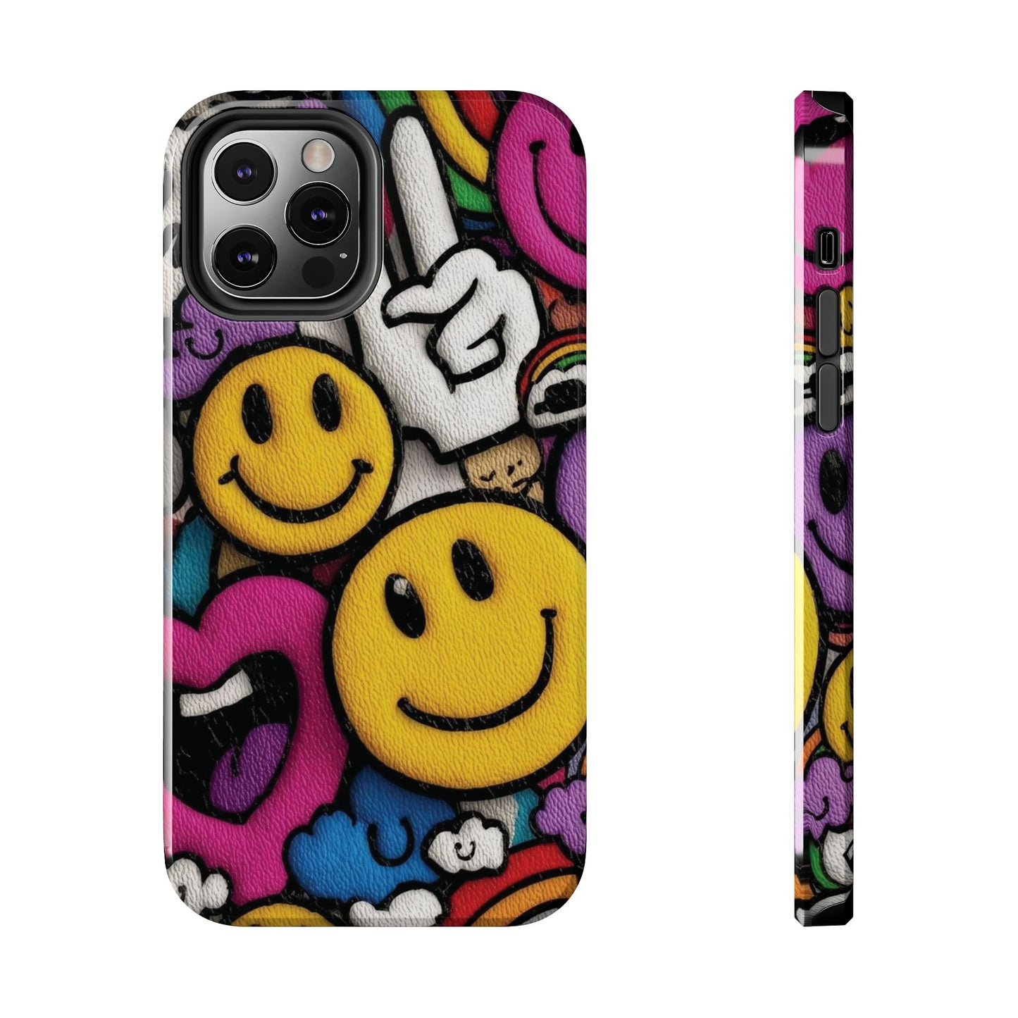 Smiley Graffiti Tough Phone Case – Colorful Urban Art Protection
