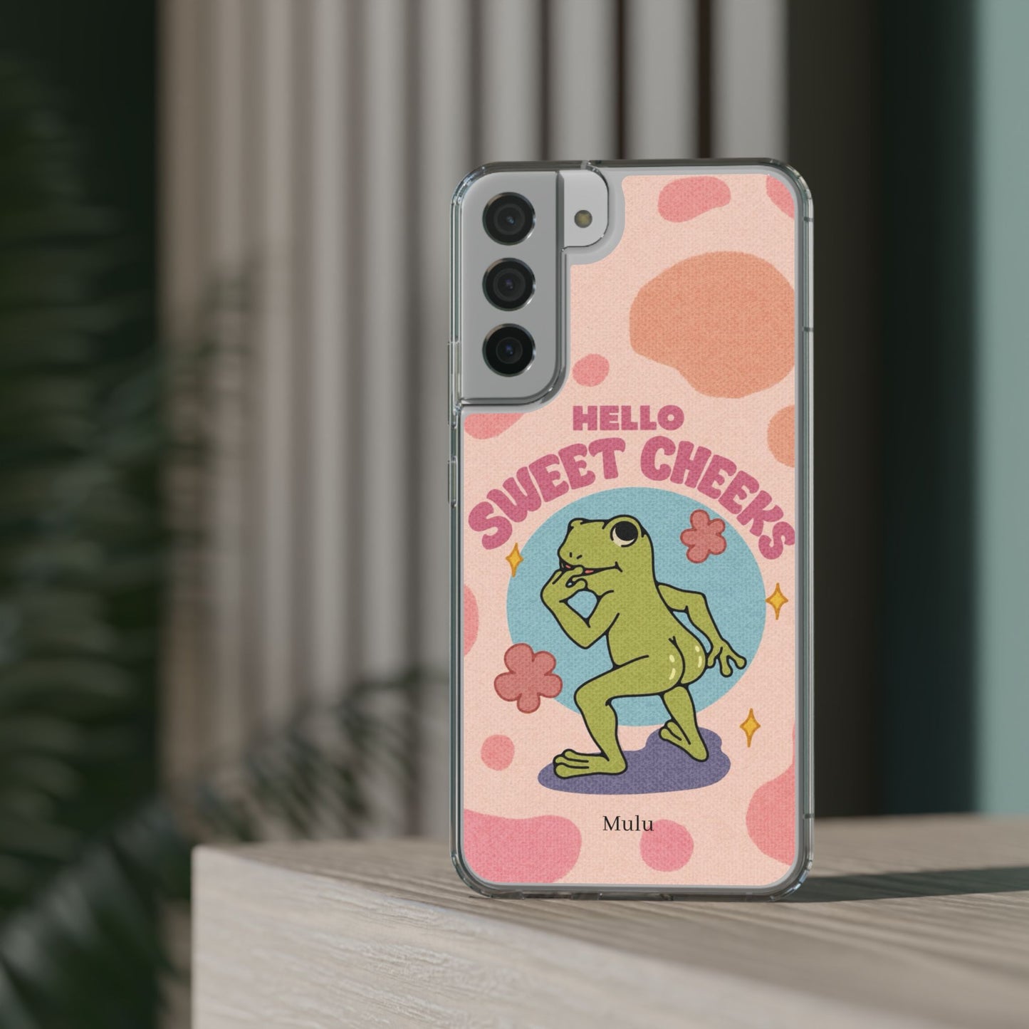 Clear Impact Phone Case — "Hello Sweet Cheeks" Retro Frog Design