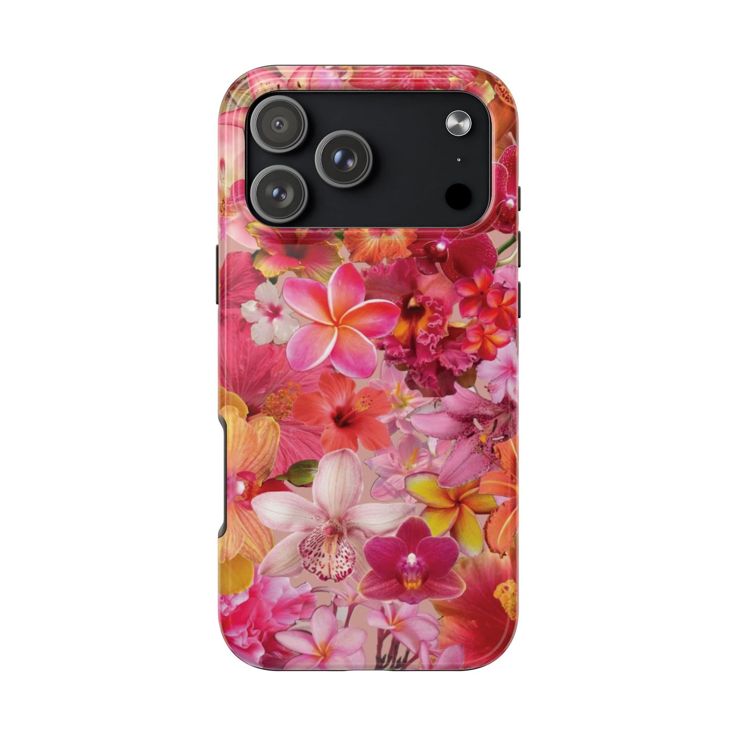 Tough Phone Case — Pink Tropical Floral Orchids Phone Cover