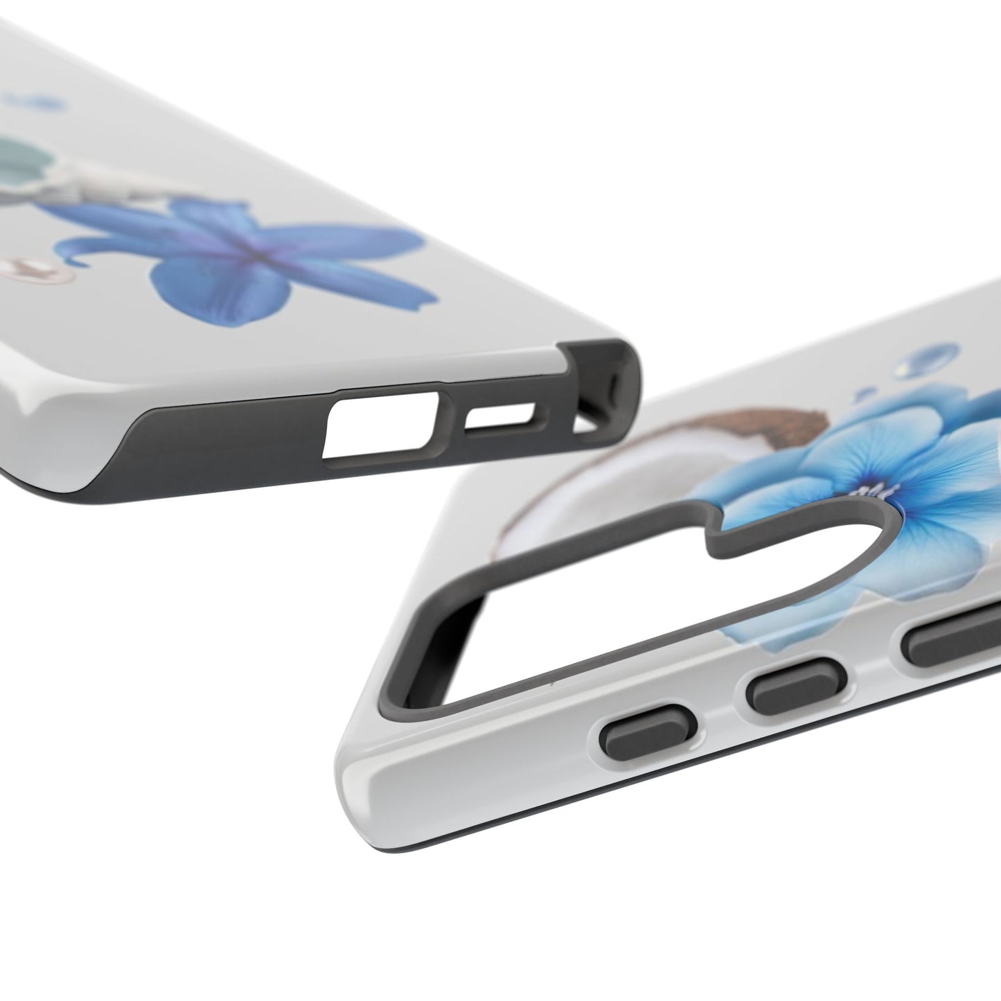 Tropical Blue Floral Phone Case — Coconut, Shell & Starfish Design
