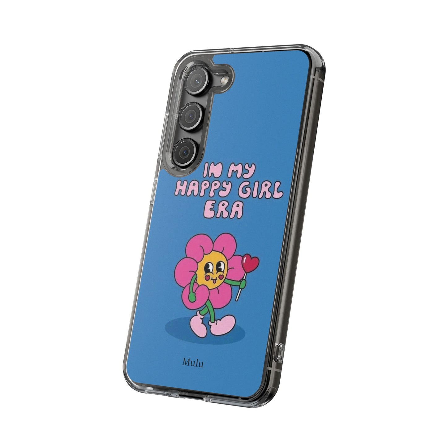 Clear Impact-Resistant Phone Case — “I’m My Happy Girl Era” Cute Flower Design